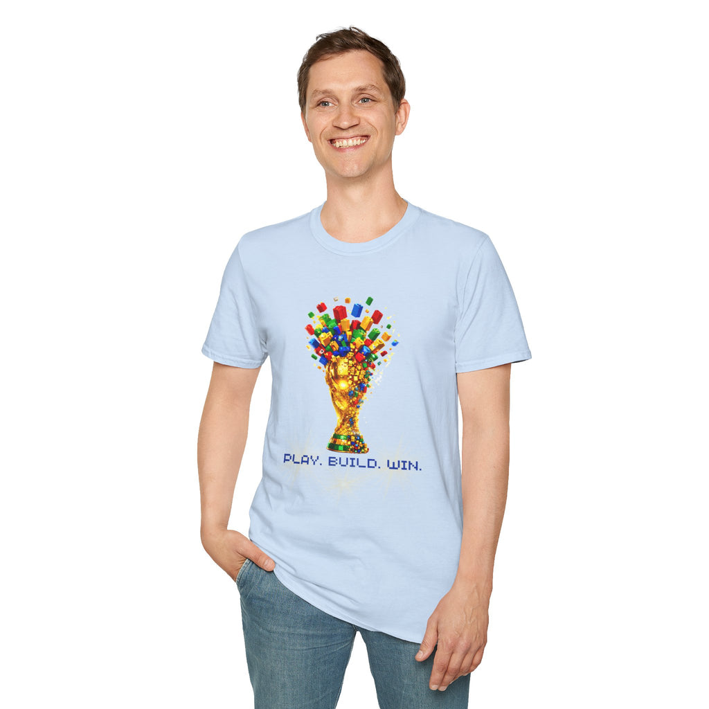 T-Shirt — Play. Build. Win. LEGO Trophy Graphic Tee