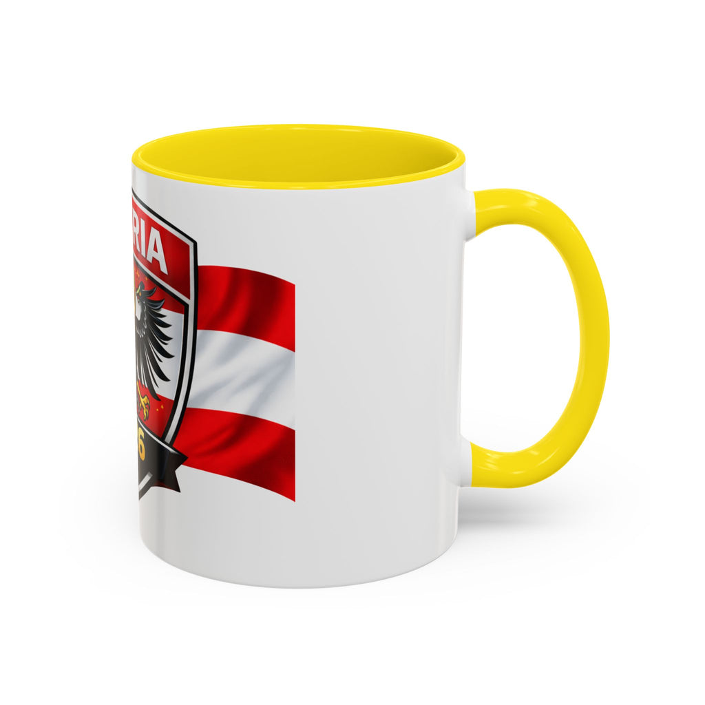 Austria 2026 Cup Coffee Mug – Austrian Flag & Trophy Accent Mug