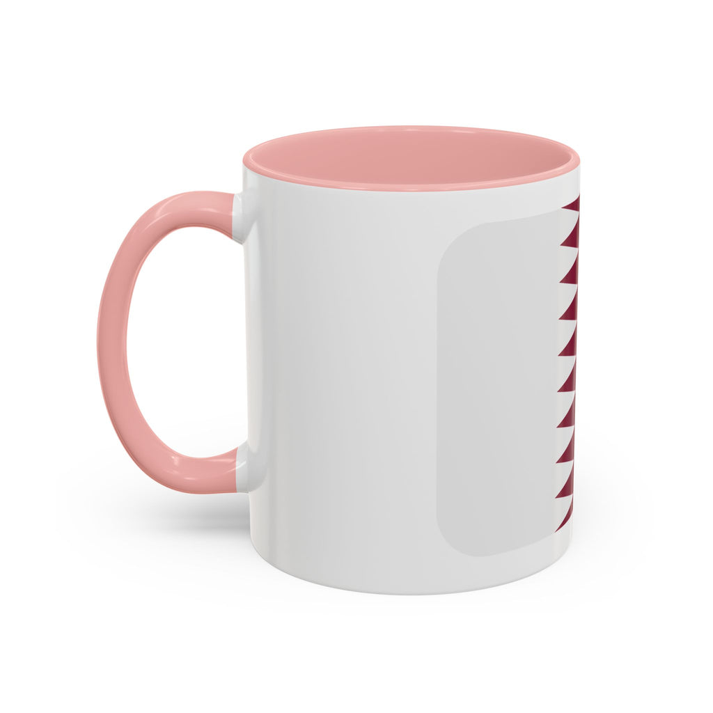 Qatar Flag Accent Coffee Mug – Maroon & White National Pride 11/15oz