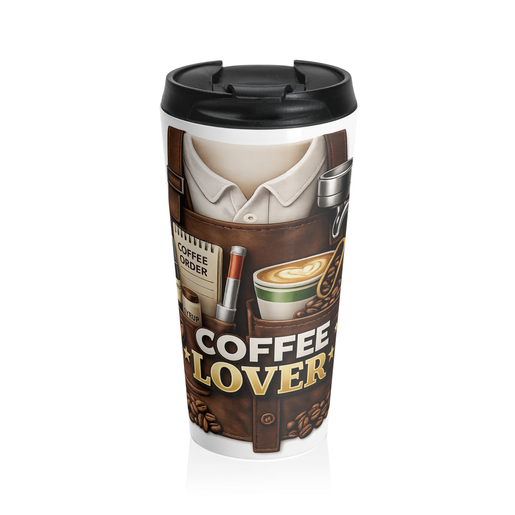 Coffee Lover Stainless Steel Travel Mug — Barista Tools & Latte Art Design