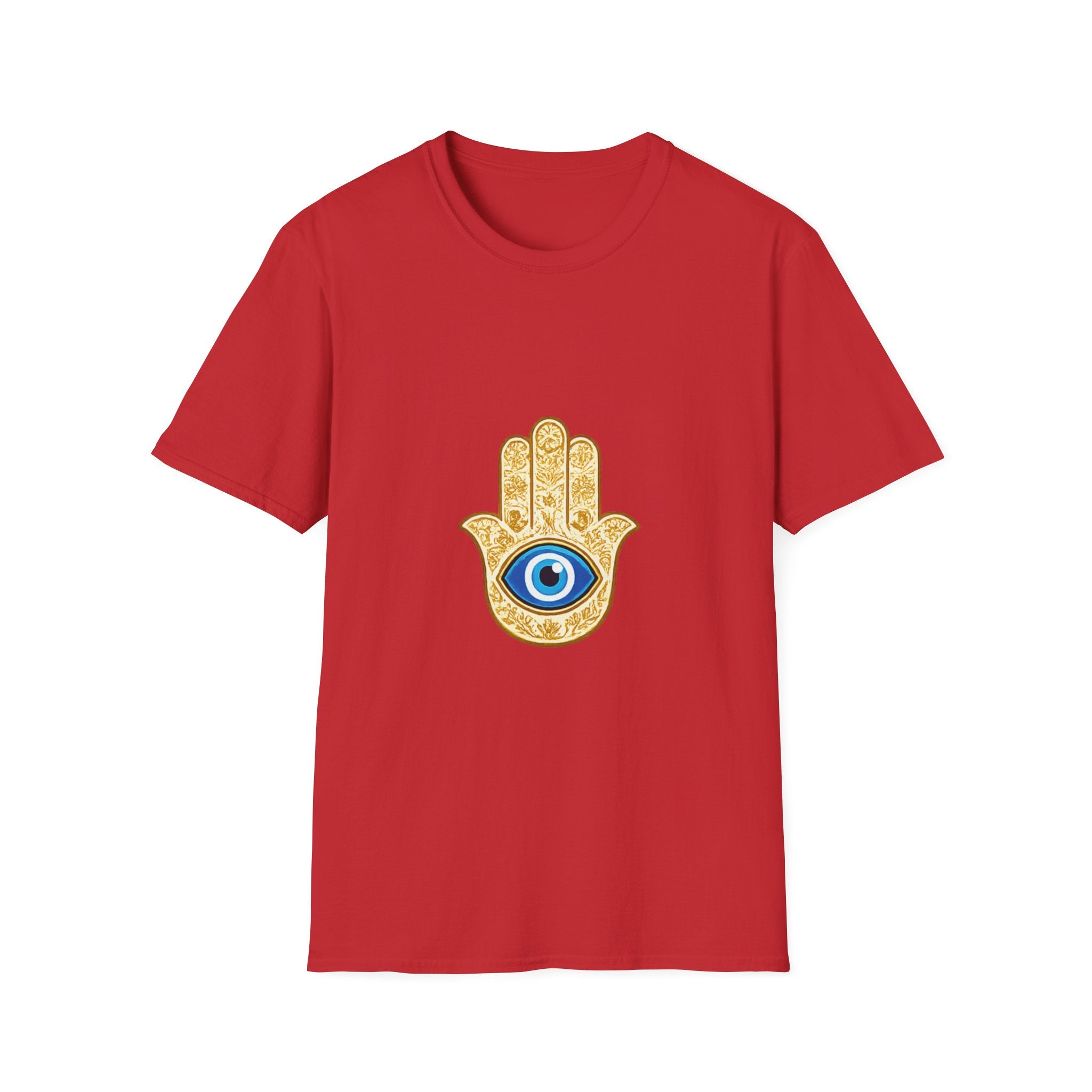 Hamsa Hand T-Shirt with Blue Evil Eye — Protective Spiritual Symbol Tee