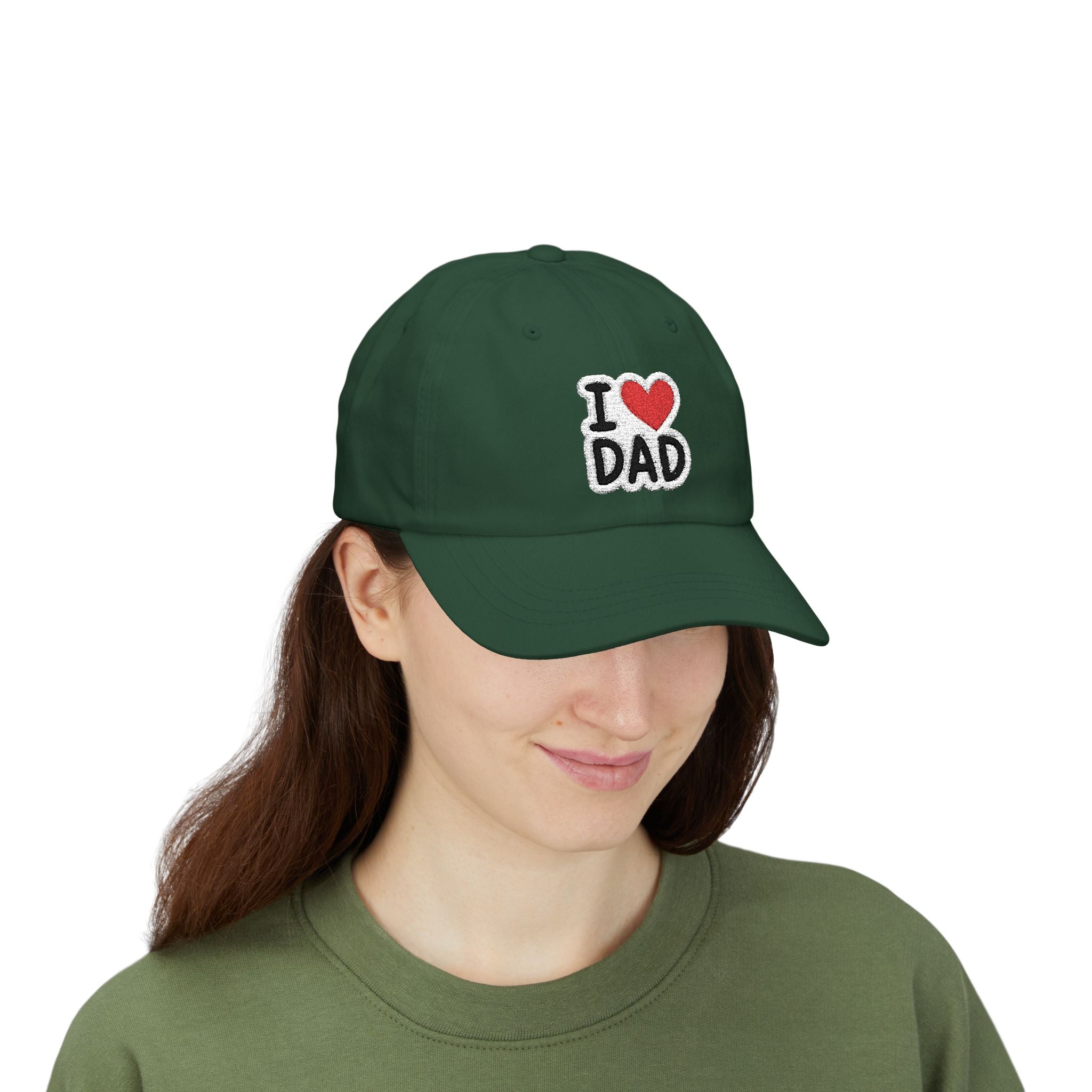 I  DAD Embroidered Dad Cap — Classic White Baseball Hat for Father’s Day