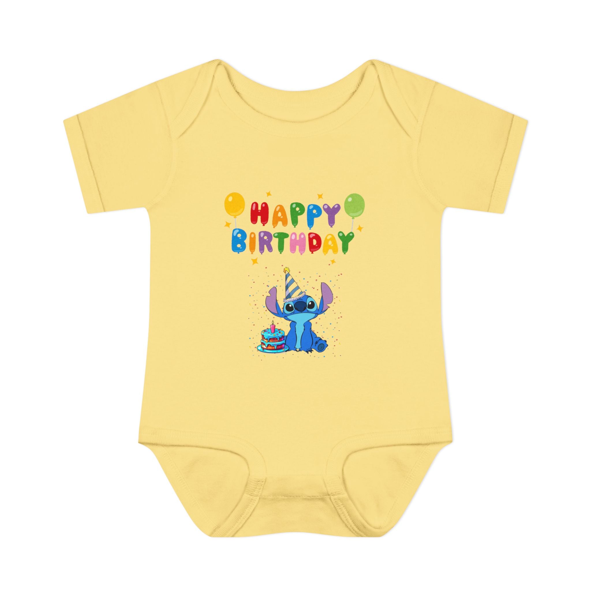 Stiche birthday Infant Baby Rib Bodysuit