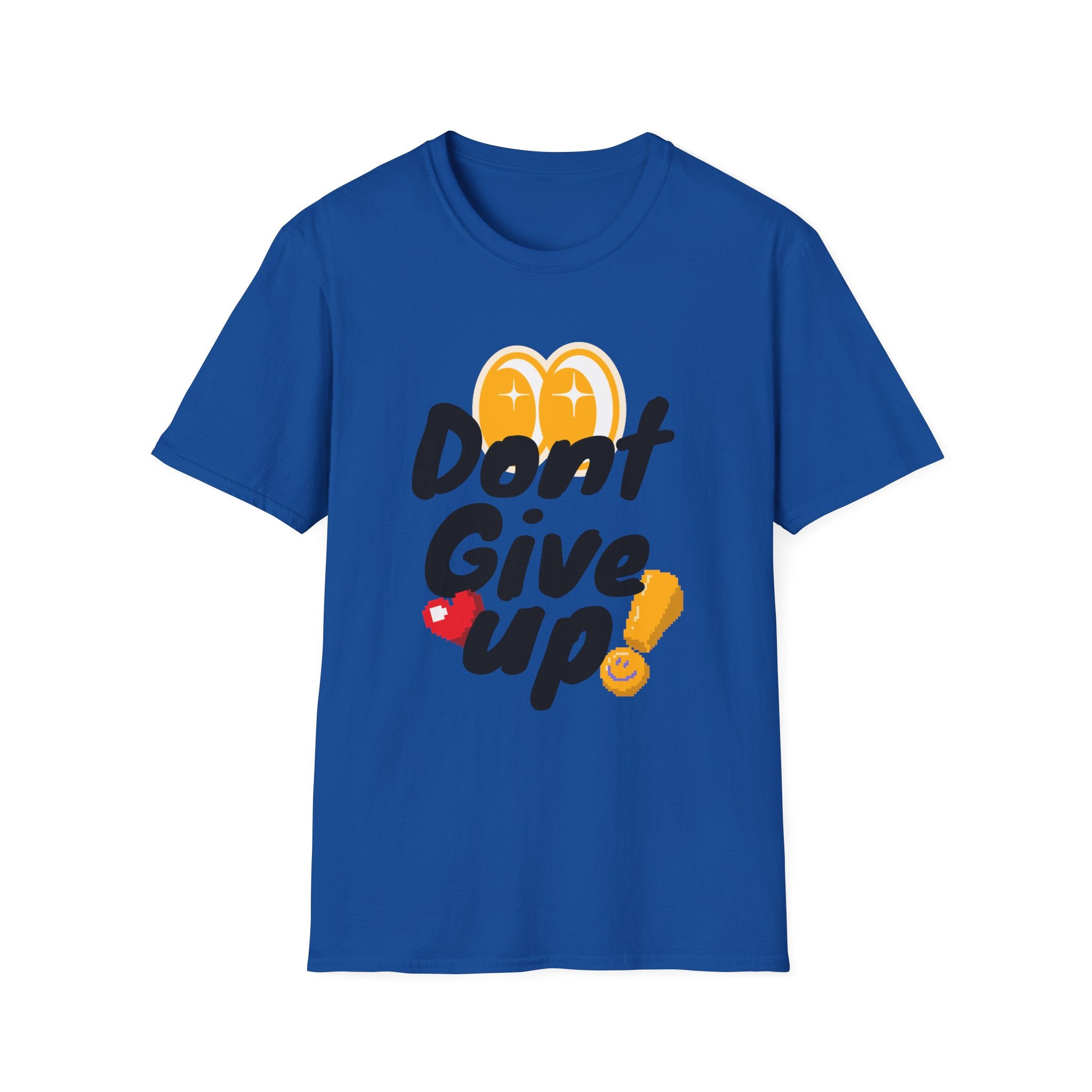 Don't Give Up T-Shirt — Motivational Graphic Tee with Positive Icons
