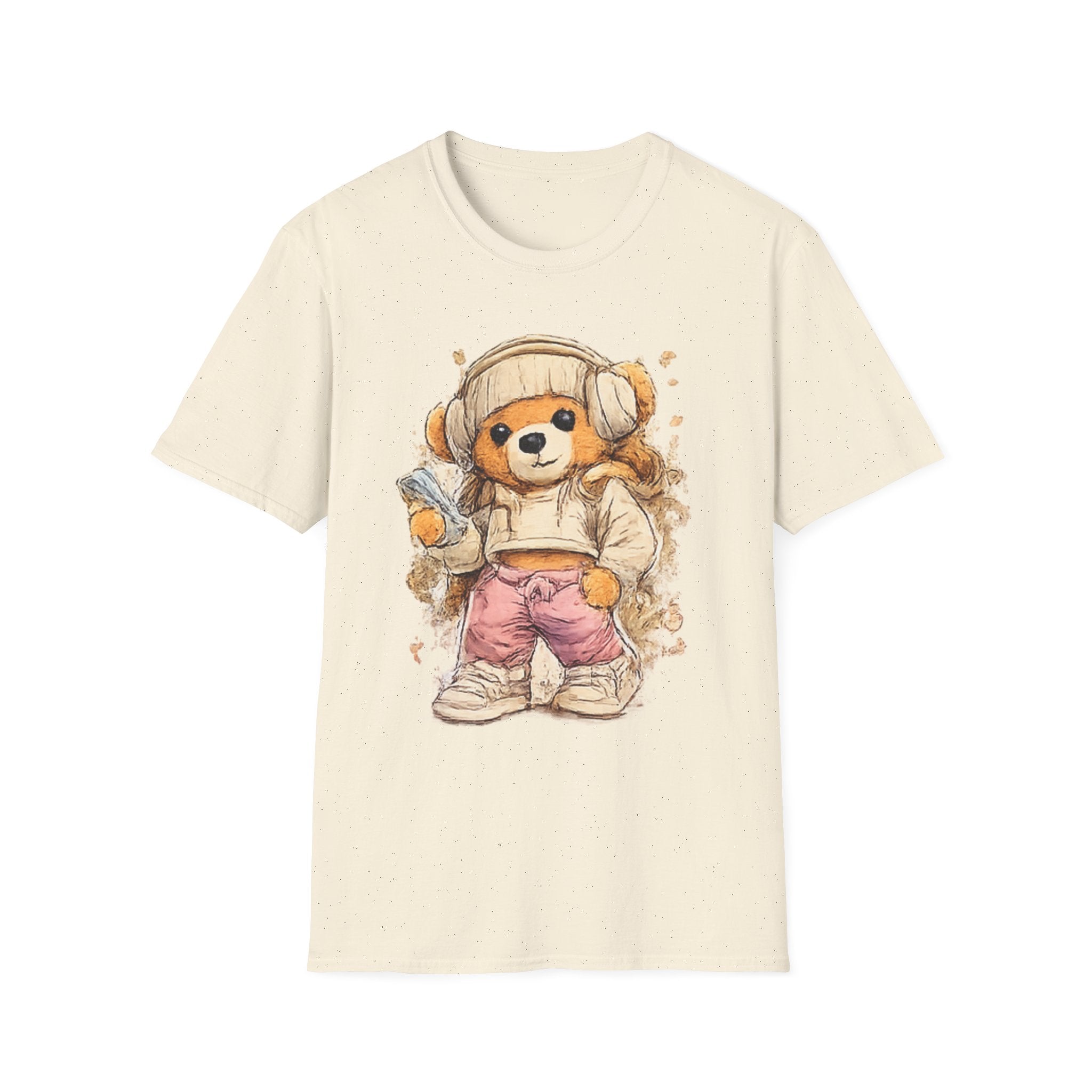 Cute Bear in Cozy  with headphone Outfit T-Shirt