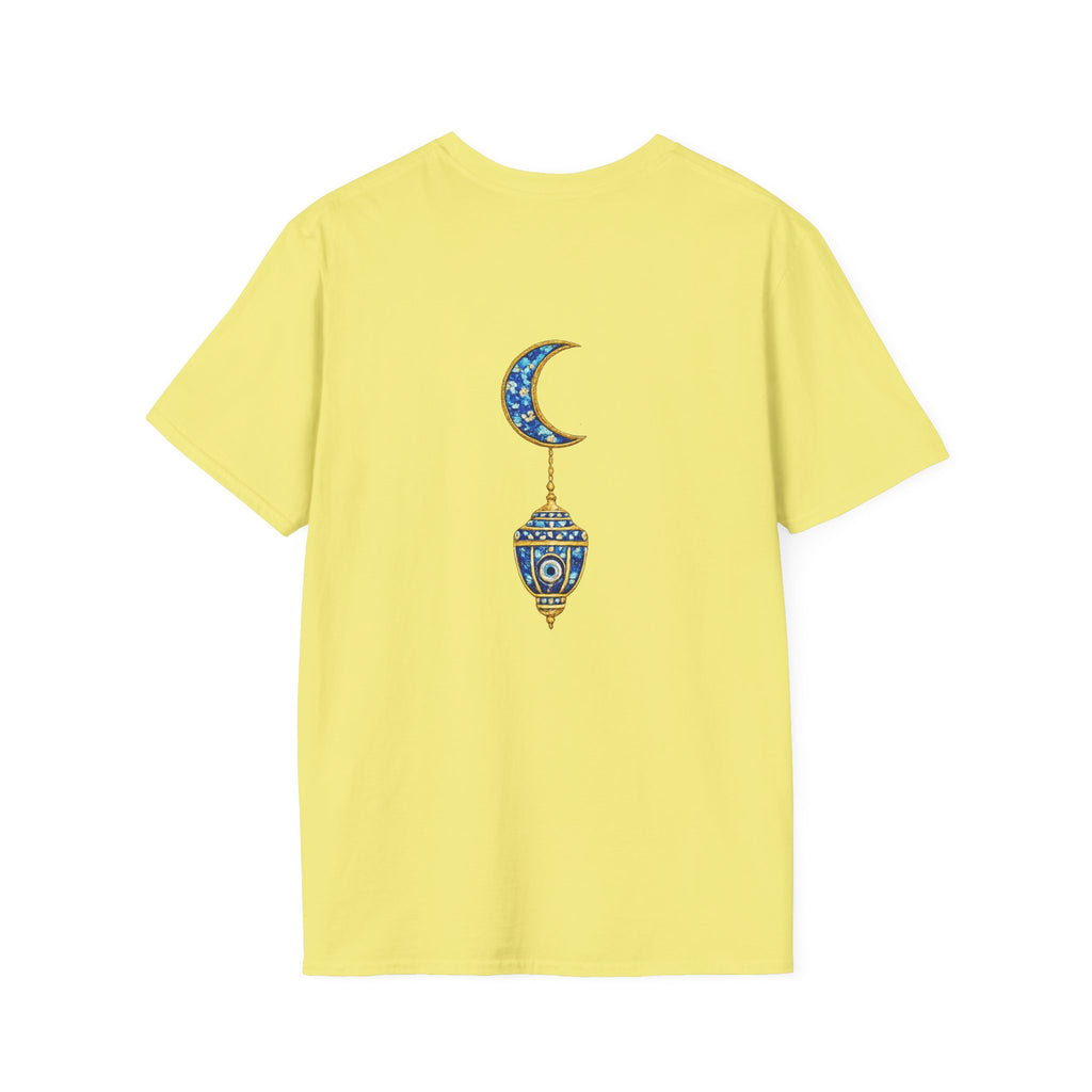 Evil Eye Crescent Lantern T‑Shirt — Protective Nazar Tee with Moon Lantern Design