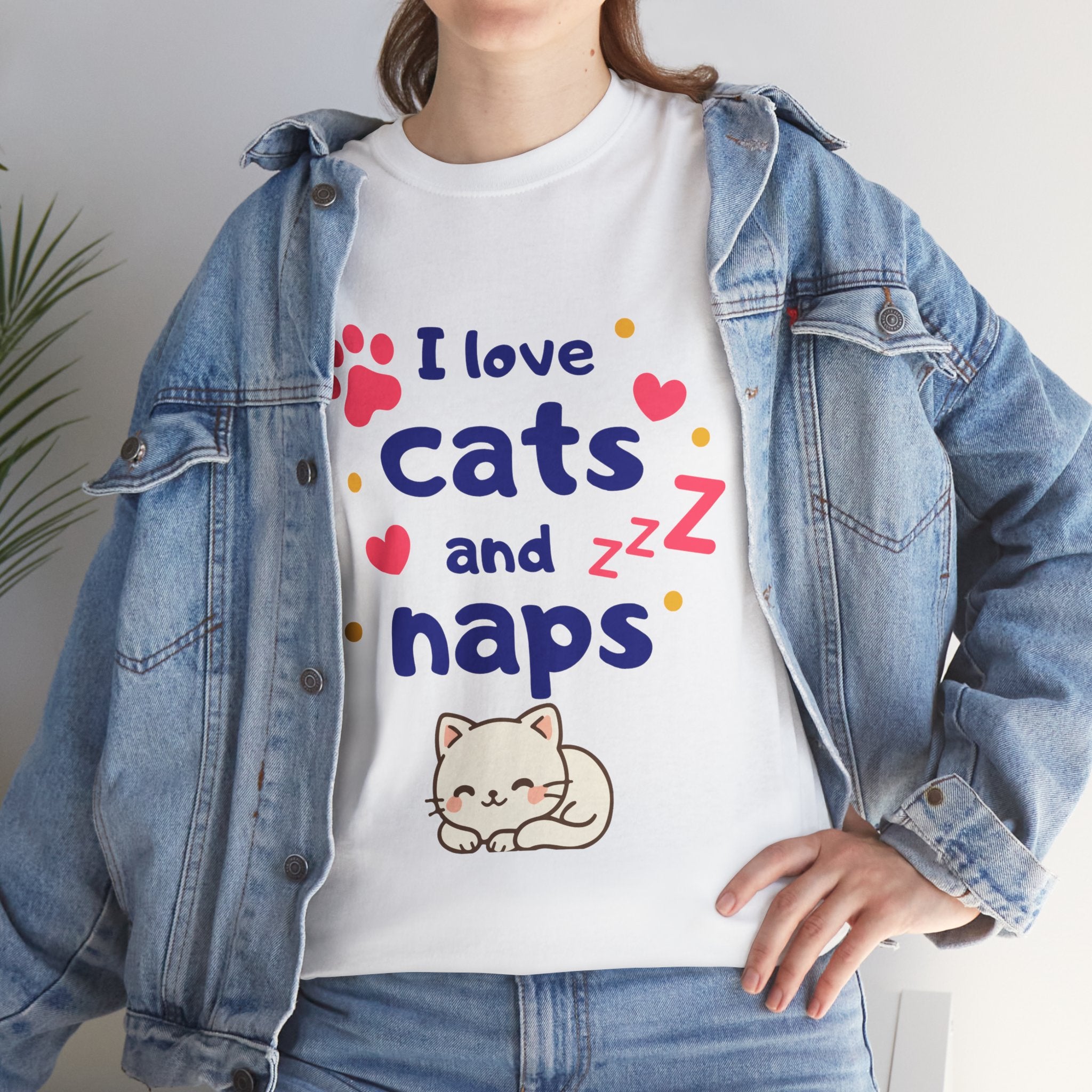 Cats and Naps T-Shirt — "I Love Cats and Naps" Cute Cat Graphic Tee