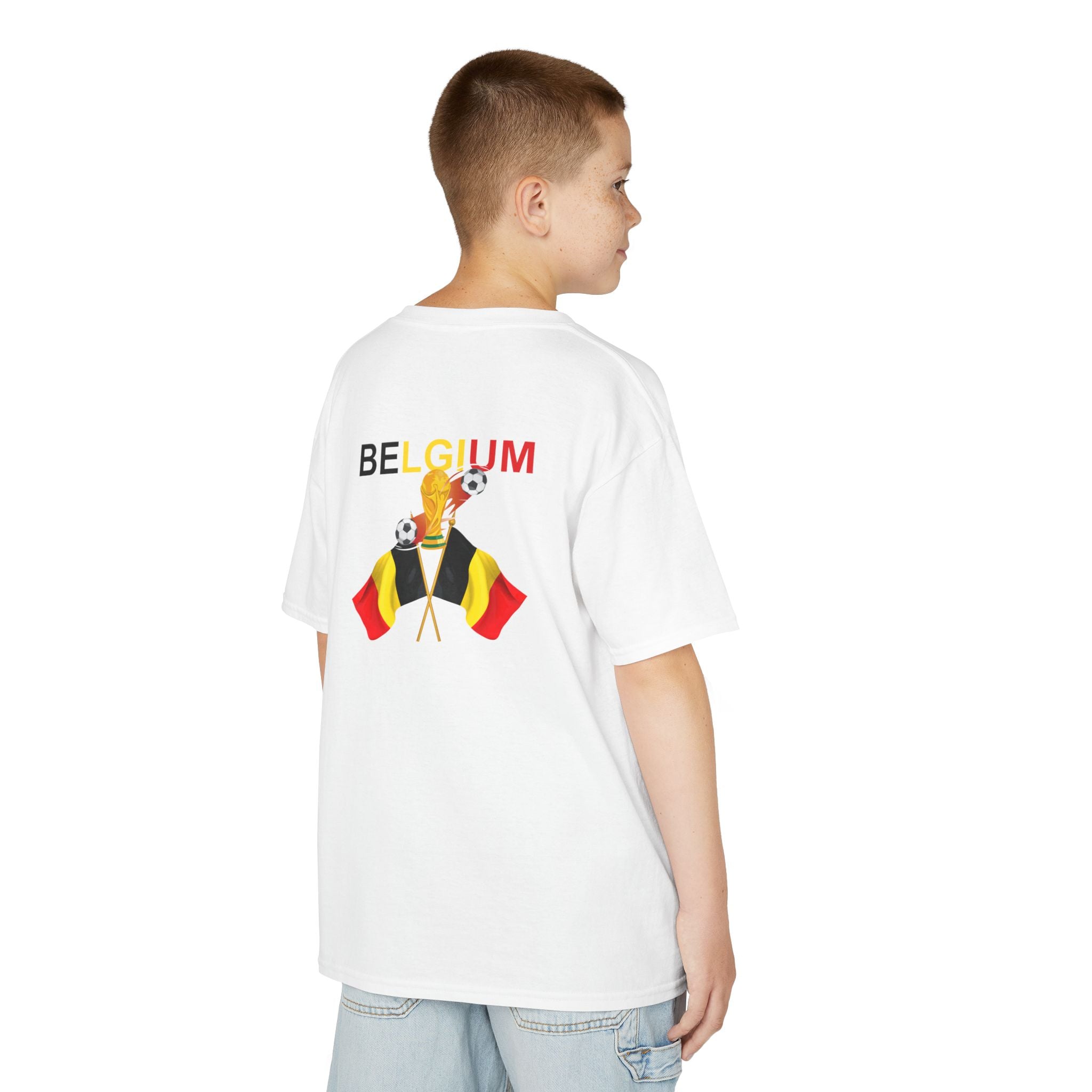 Belgium Kids T‑Shirt — Belgian Flag & Soccer Fan Tee for Children