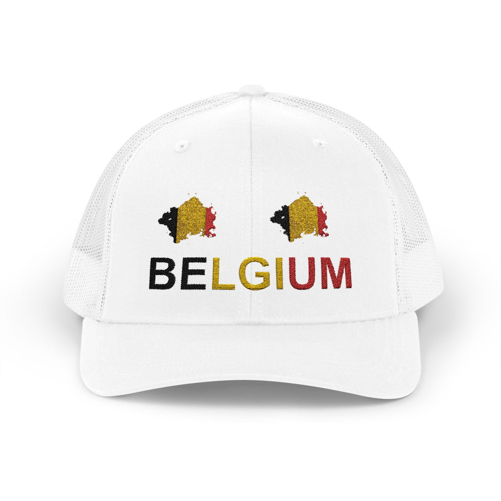 Belgium Flag Trucker Cap — Embroidered 'BELGIUM' Snapback Hat