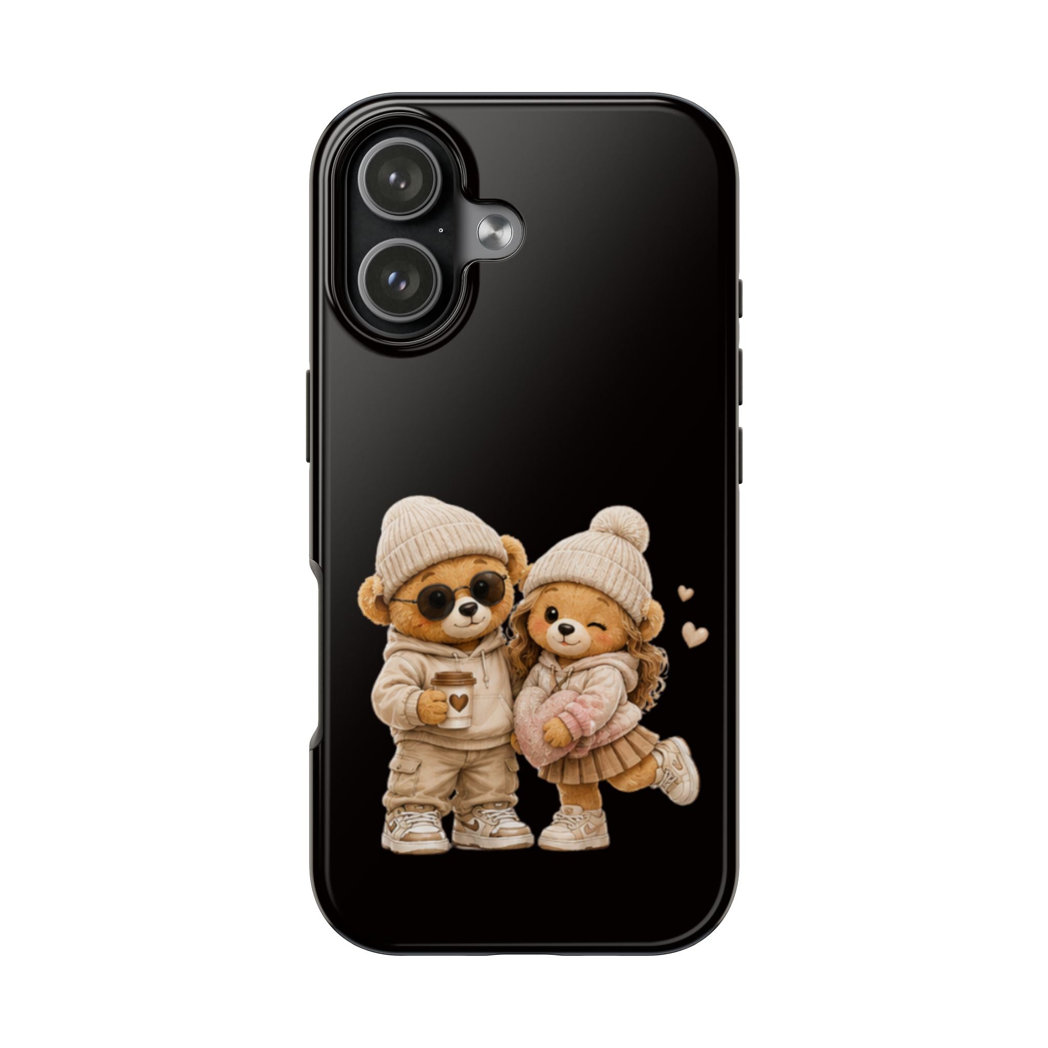 Cute Couple Bears Tough Phone Case — Cozy Winter Bear Phone Cover