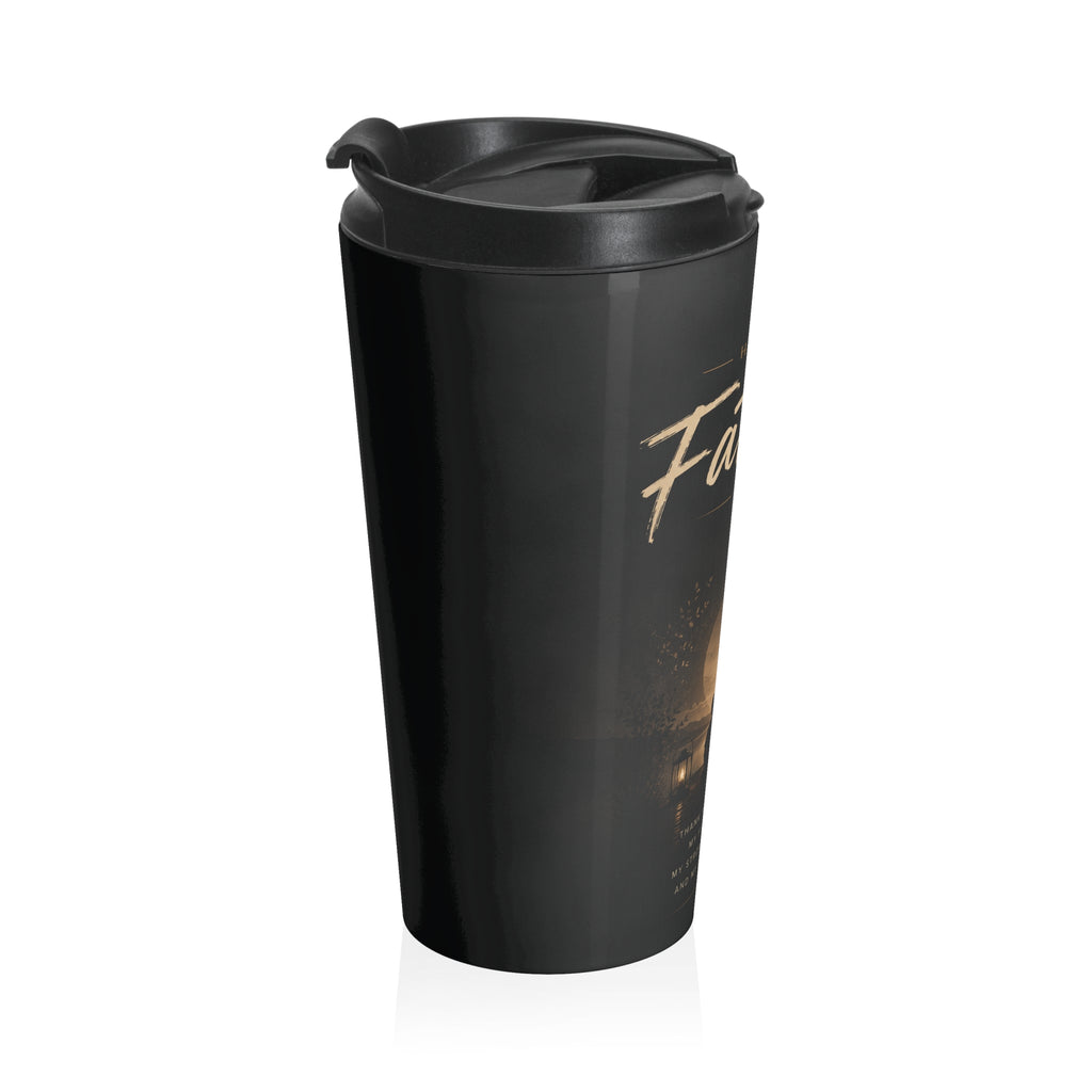 Father's Day Stainless Steel Travel Mug — 'Happy Father's Day' Silhouette Gift