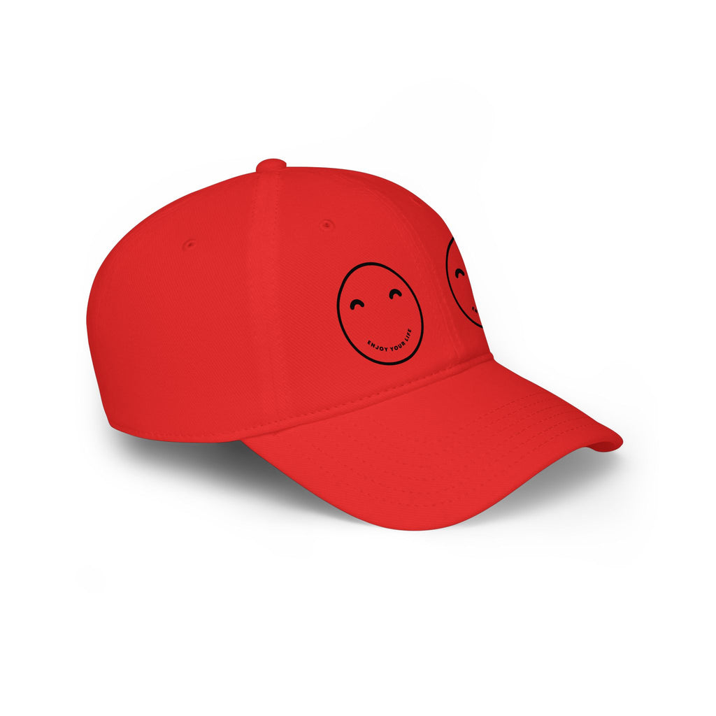 Smiley Eyes Red Baseball Cap — Cute Double Smile Face Hat