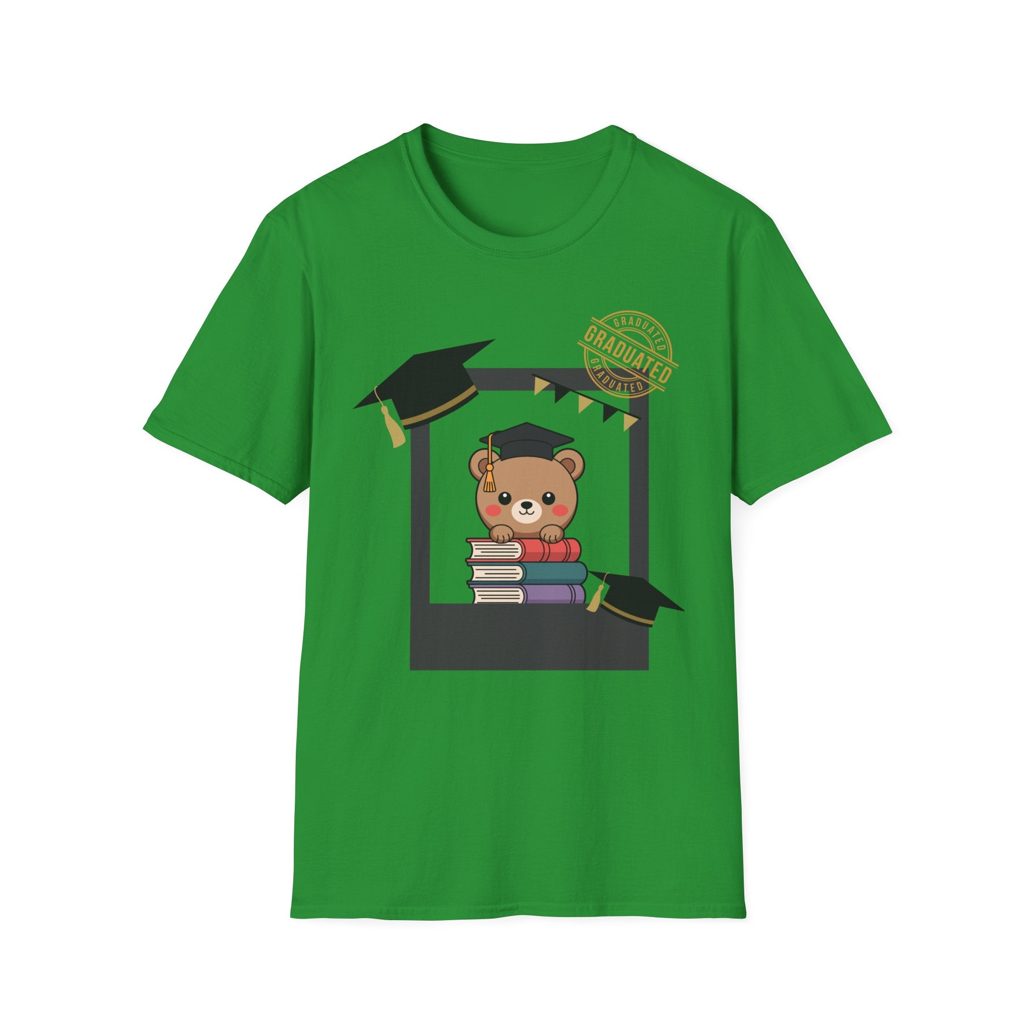 Graduation Bear T-Shirt — Cute Cap & Books Grad Tee for Kids