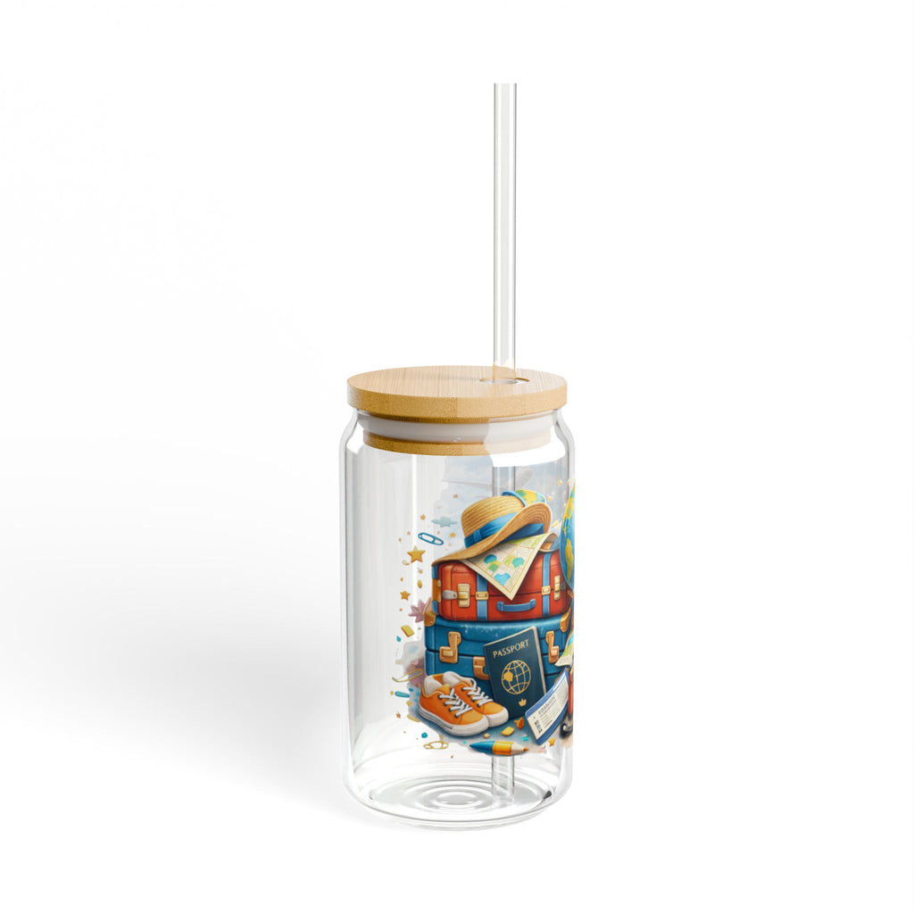 Travel Camera Sipper Glass — 16oz Bamboo Lid & Straw Travel Design