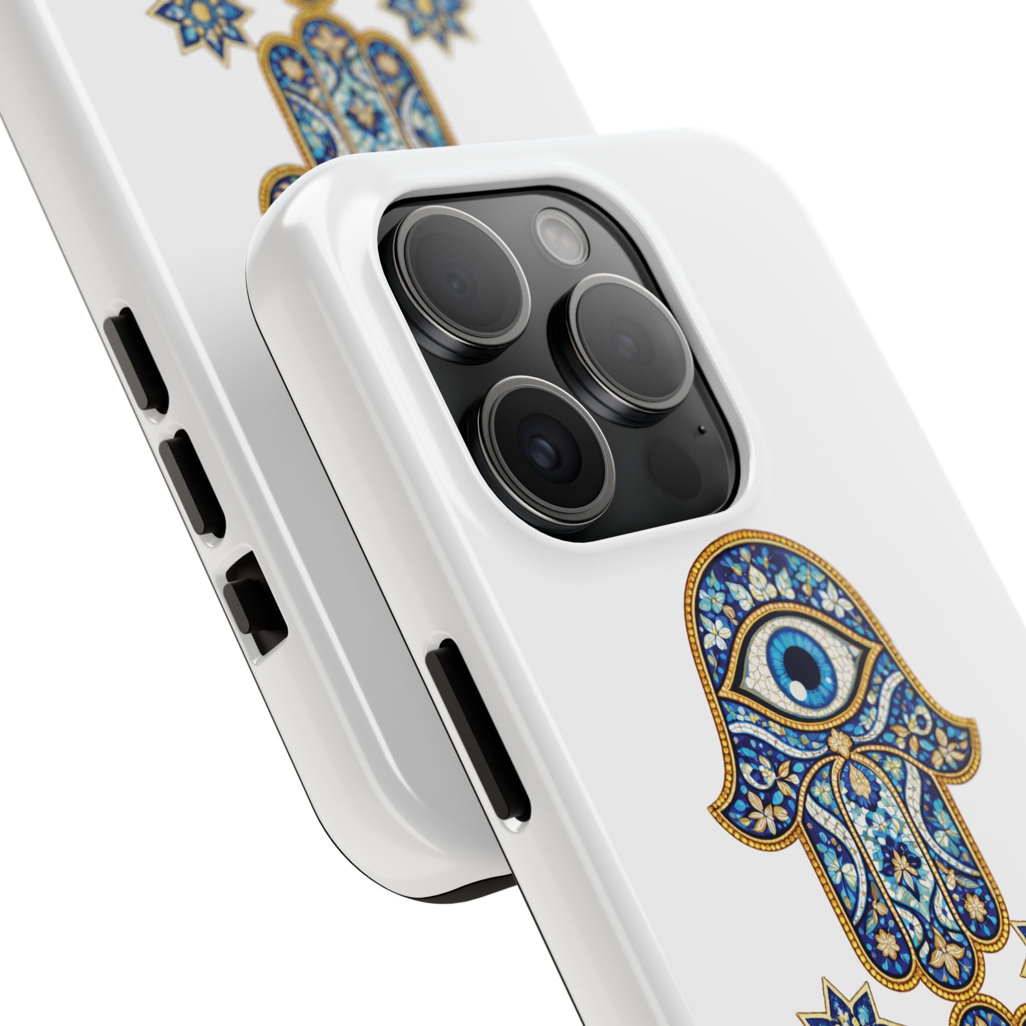 Hamsa Eye Tough Phone Case — Blue Mosaic Protective Phone Cover