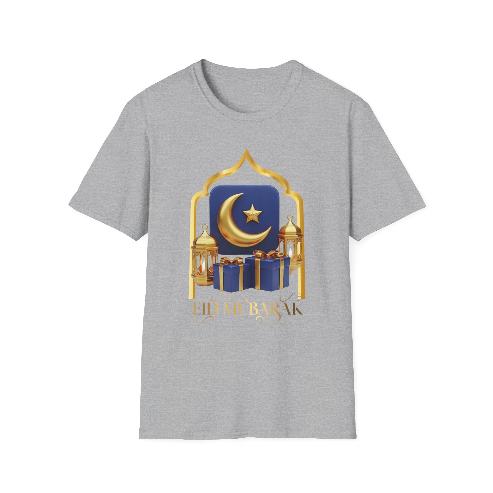 Eid Mubarak T-Shirt — Crescent Moon & Mosque Graphic