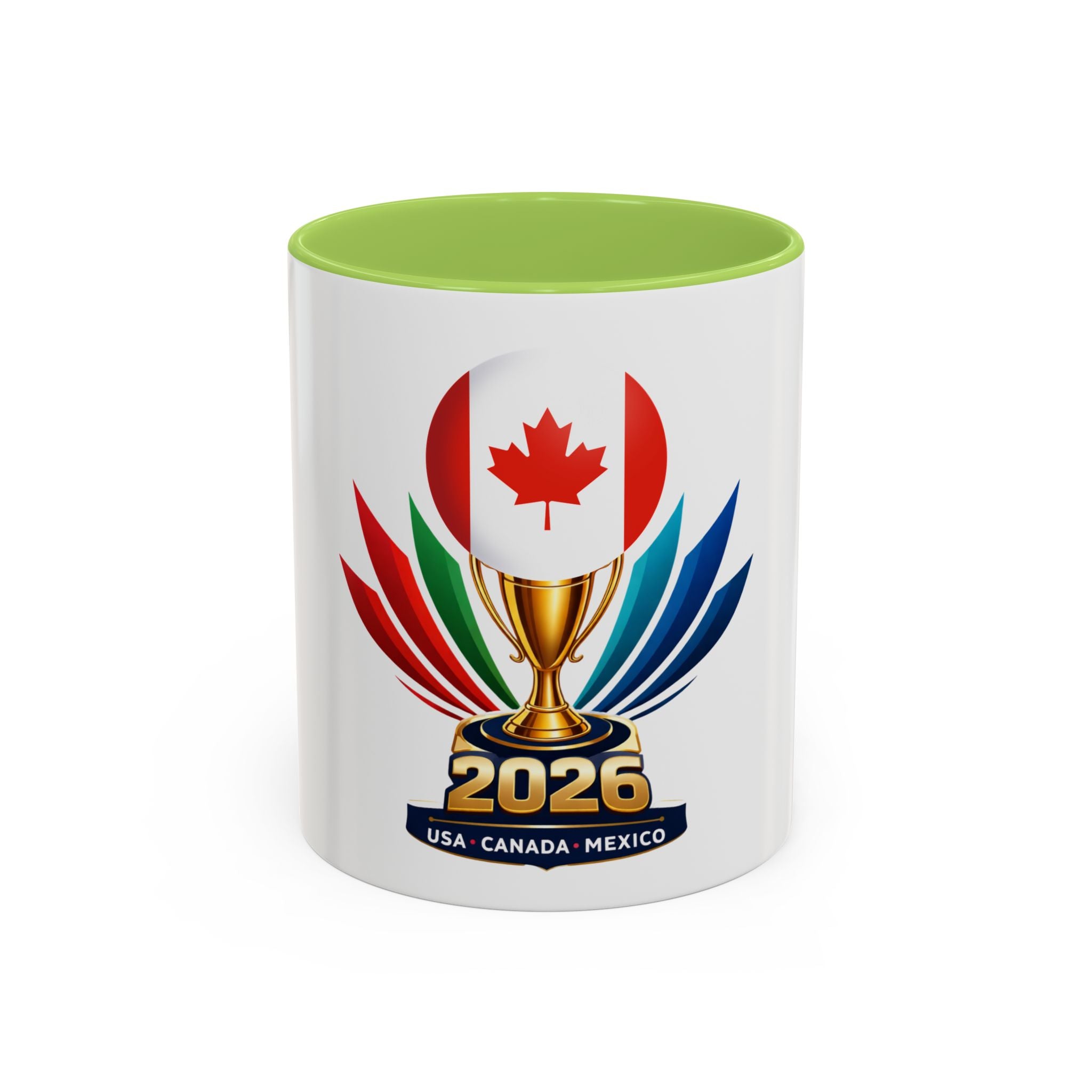 Canada 2026 Soccer Trophy Accent Coffee Mug — USA Canada Mexico Tournament Souvenir (11/15oz)