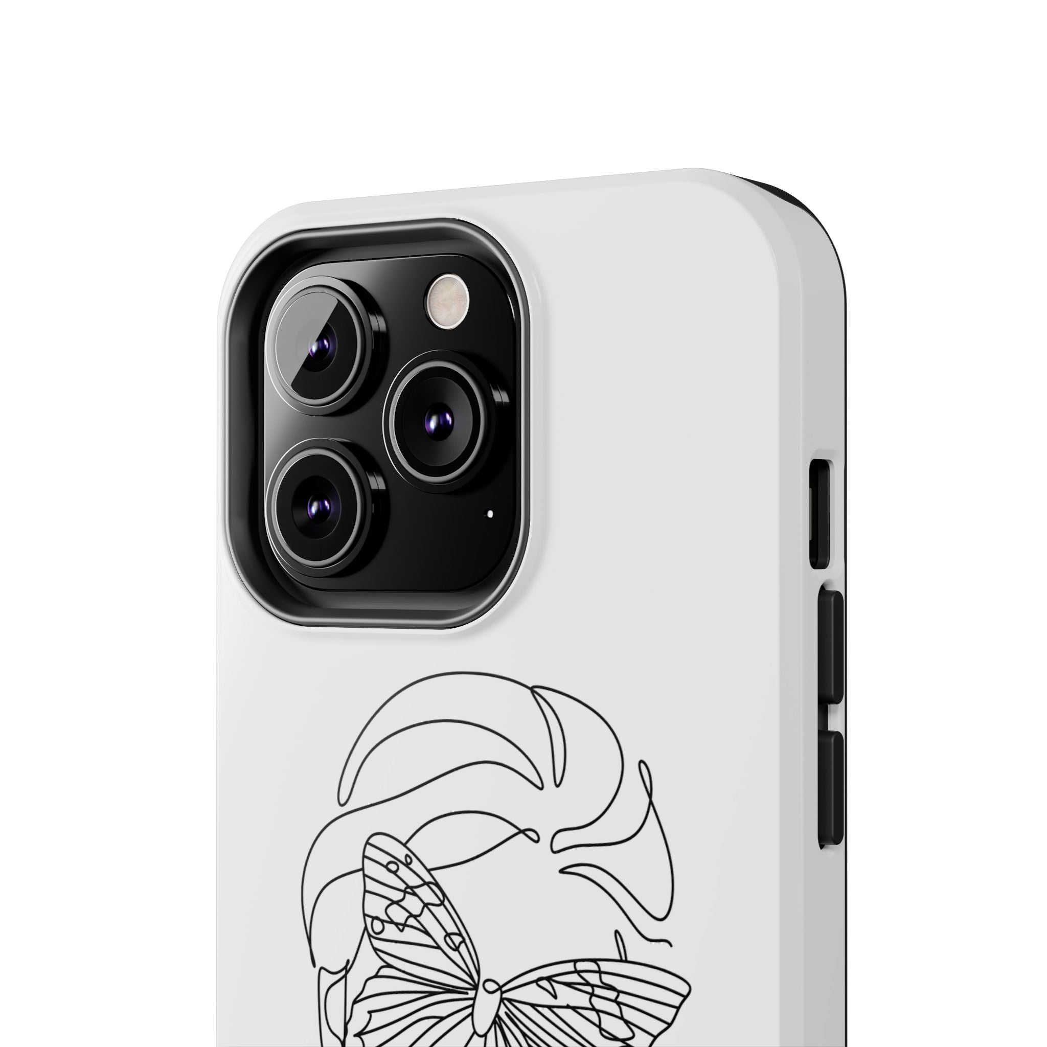 Butterfly Line Art Tough Phone Case — Minimalist Woman Face Design
