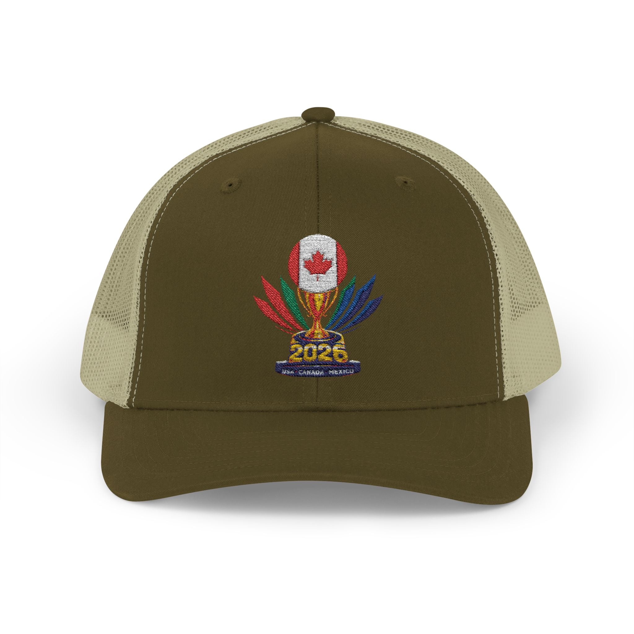 Embroidered Colorful Trophy Trucker Cap - Snapback Mesh Hat