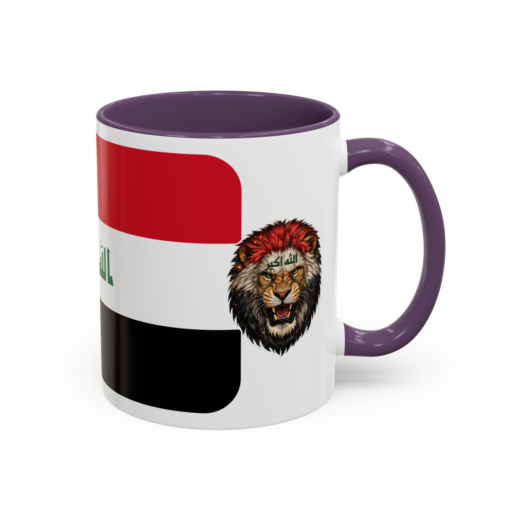 Iraq Flag Accent Coffee Mug with Lion Emblem – Patriotic Iraqi 11/15oz Mug