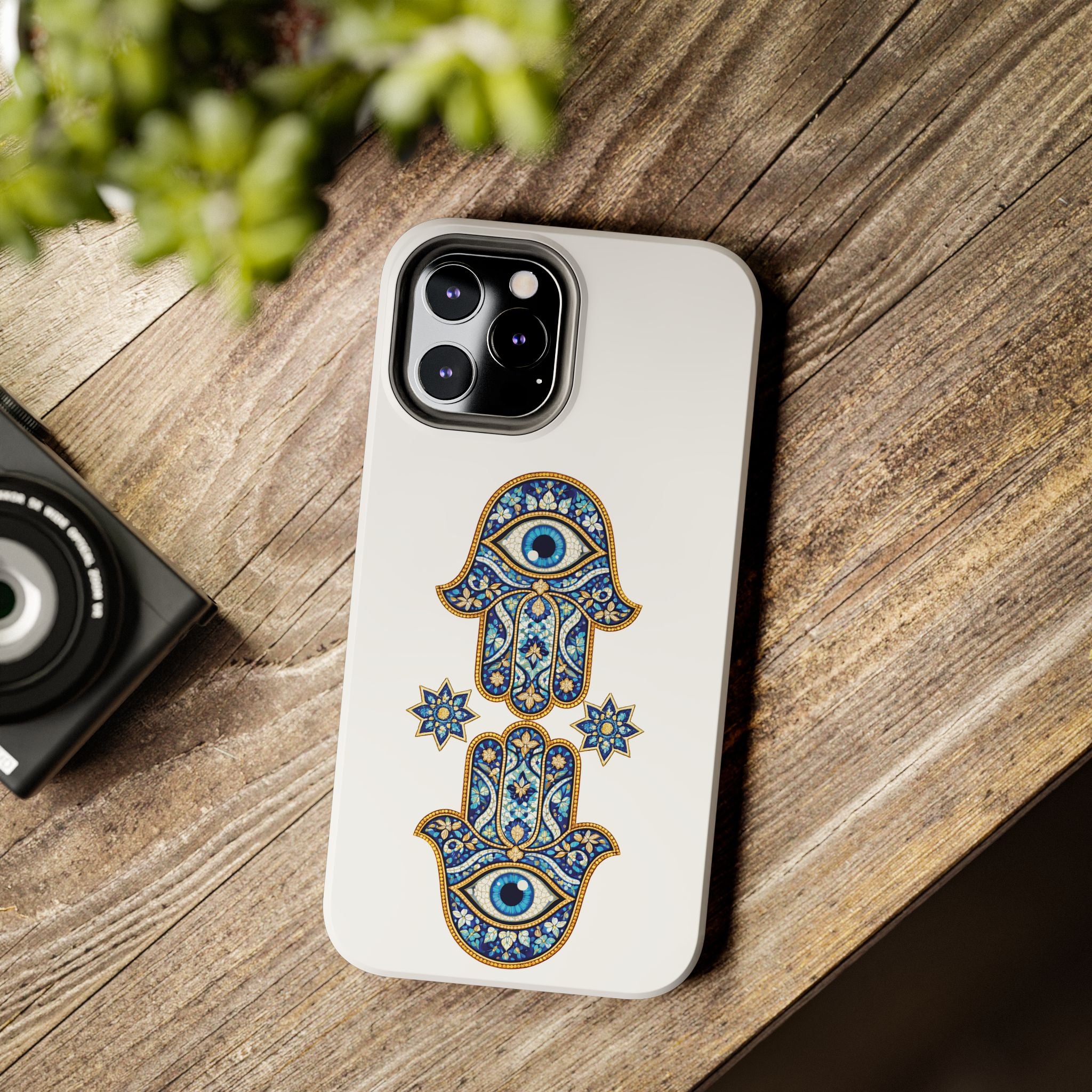 Hamsa Eye Tough Phone Case — Blue Mosaic Protective Phone Cover