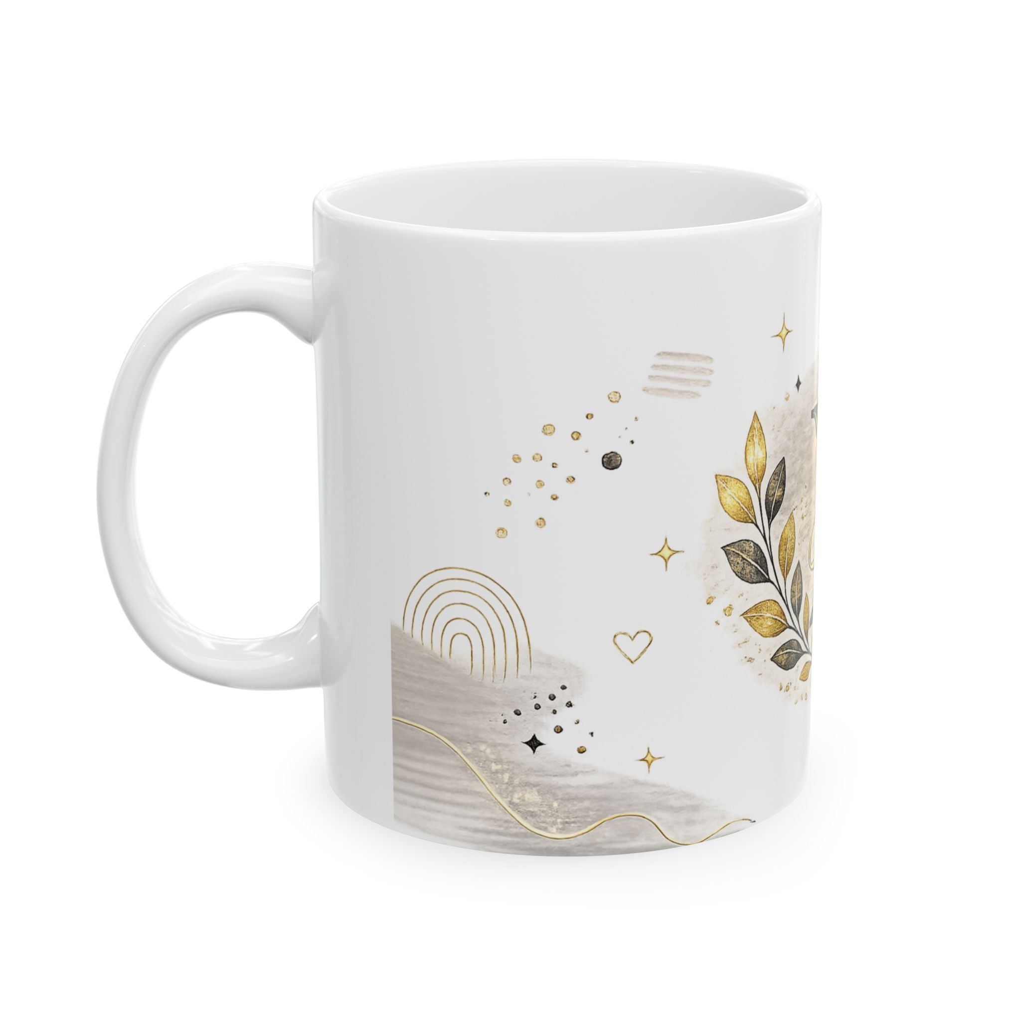 Monogram X Ceramic Mug — Elegant Gold Initial Coffee Cup