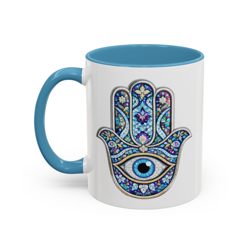 Hamsa Eye Accent Coffee Mug