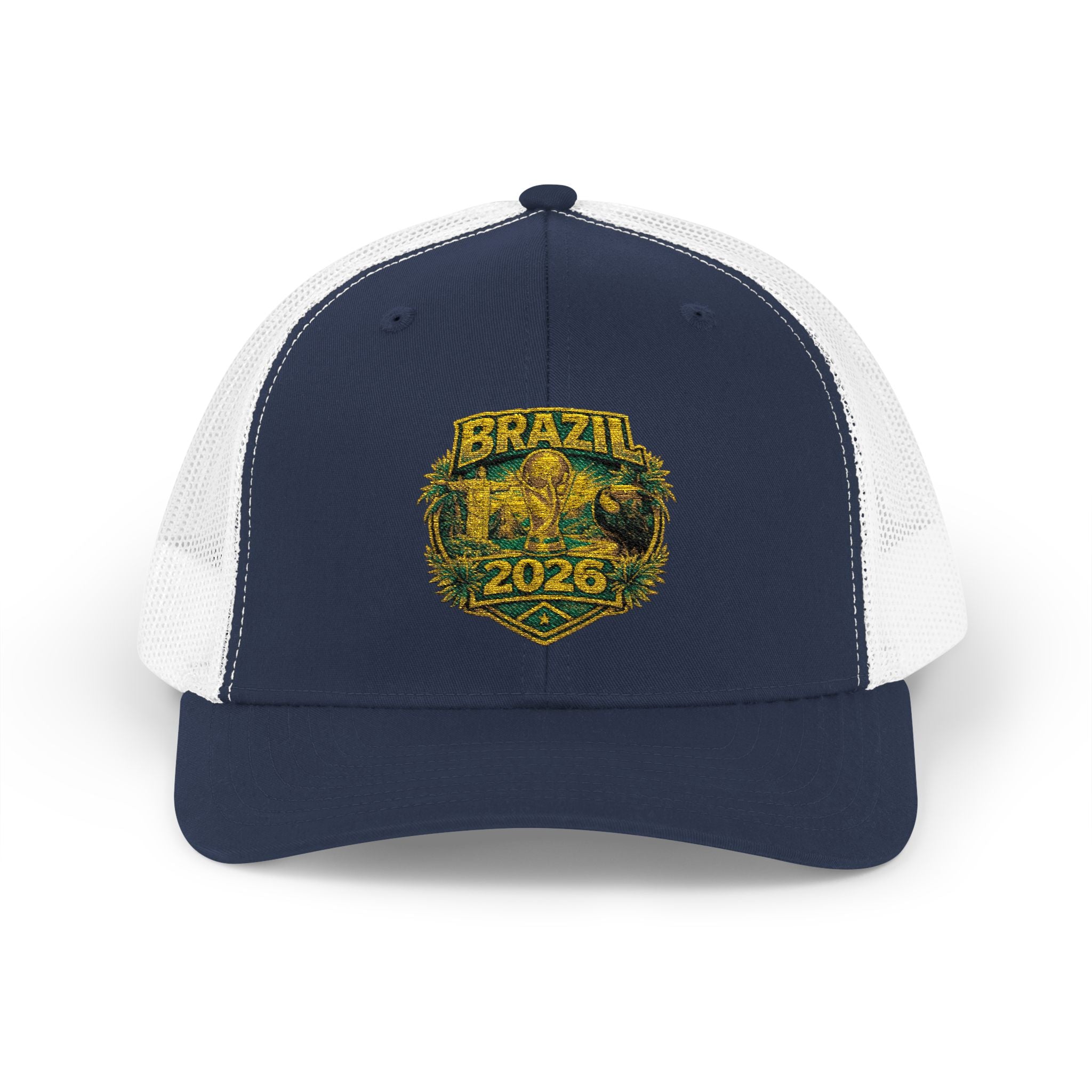 Brazil  Vintage Patch Trucker Cap — Rustic 2026 Crest Snapback