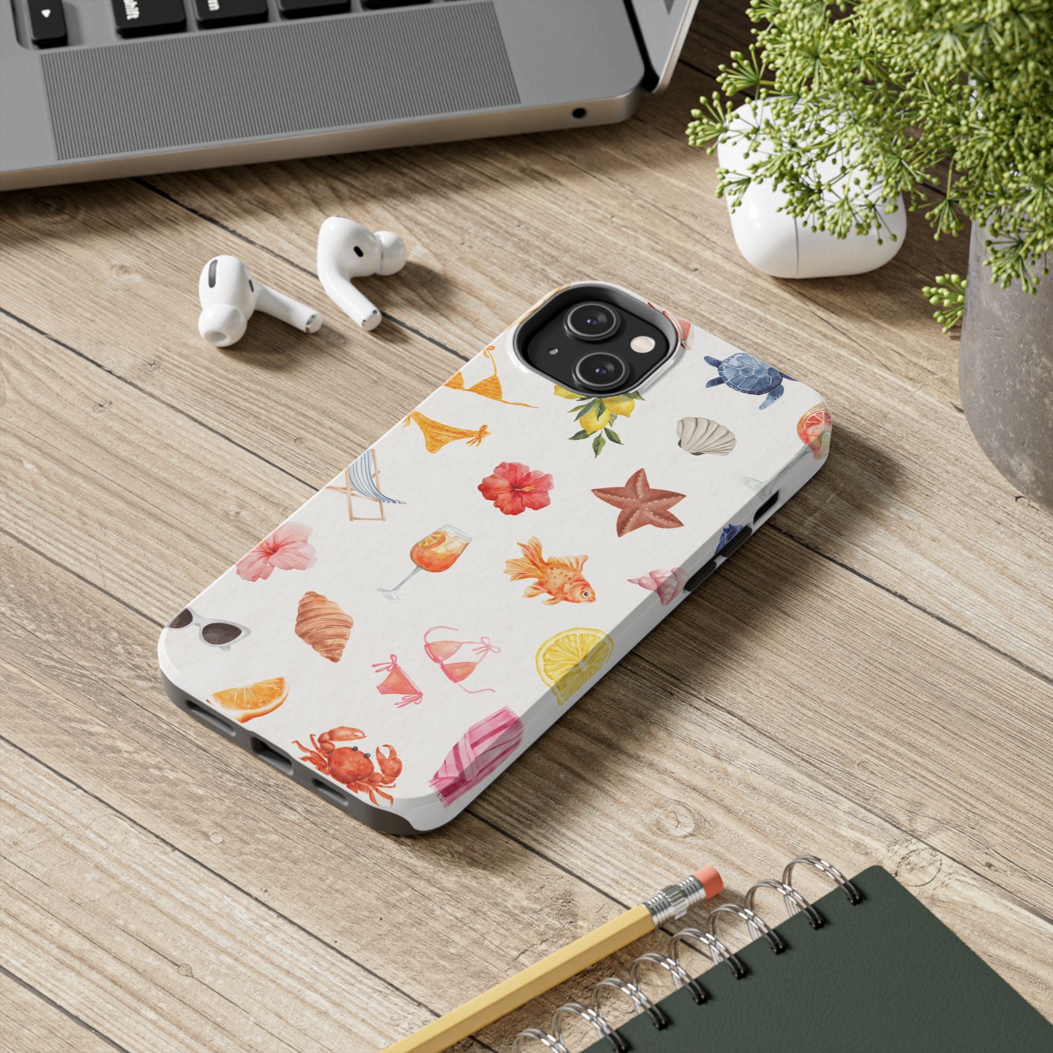 Summer Seashells Pattern Tough Phone Case — Beach Vacation Phone Cover