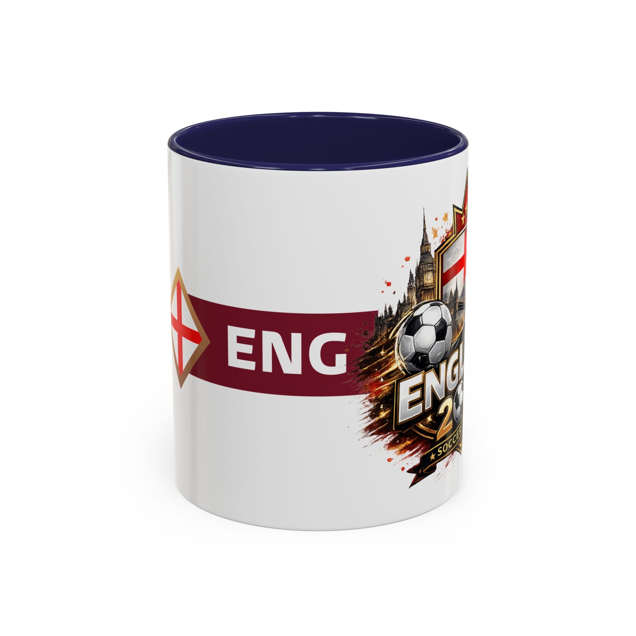 England 2026 Soccer Cup Accent Coffee Mug (11, 15oz)