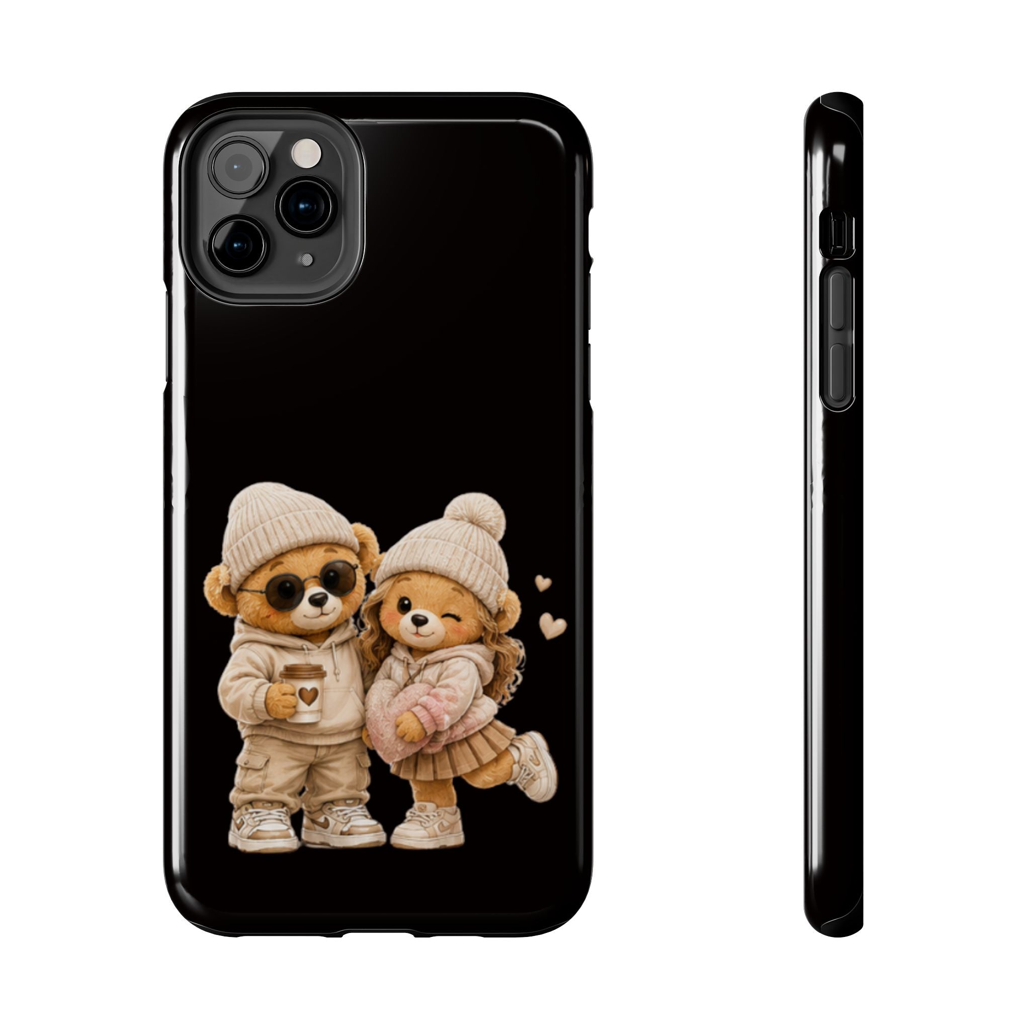 Cute Couple Bears Tough Phone Case — Cozy Winter Bear Phone Cover
