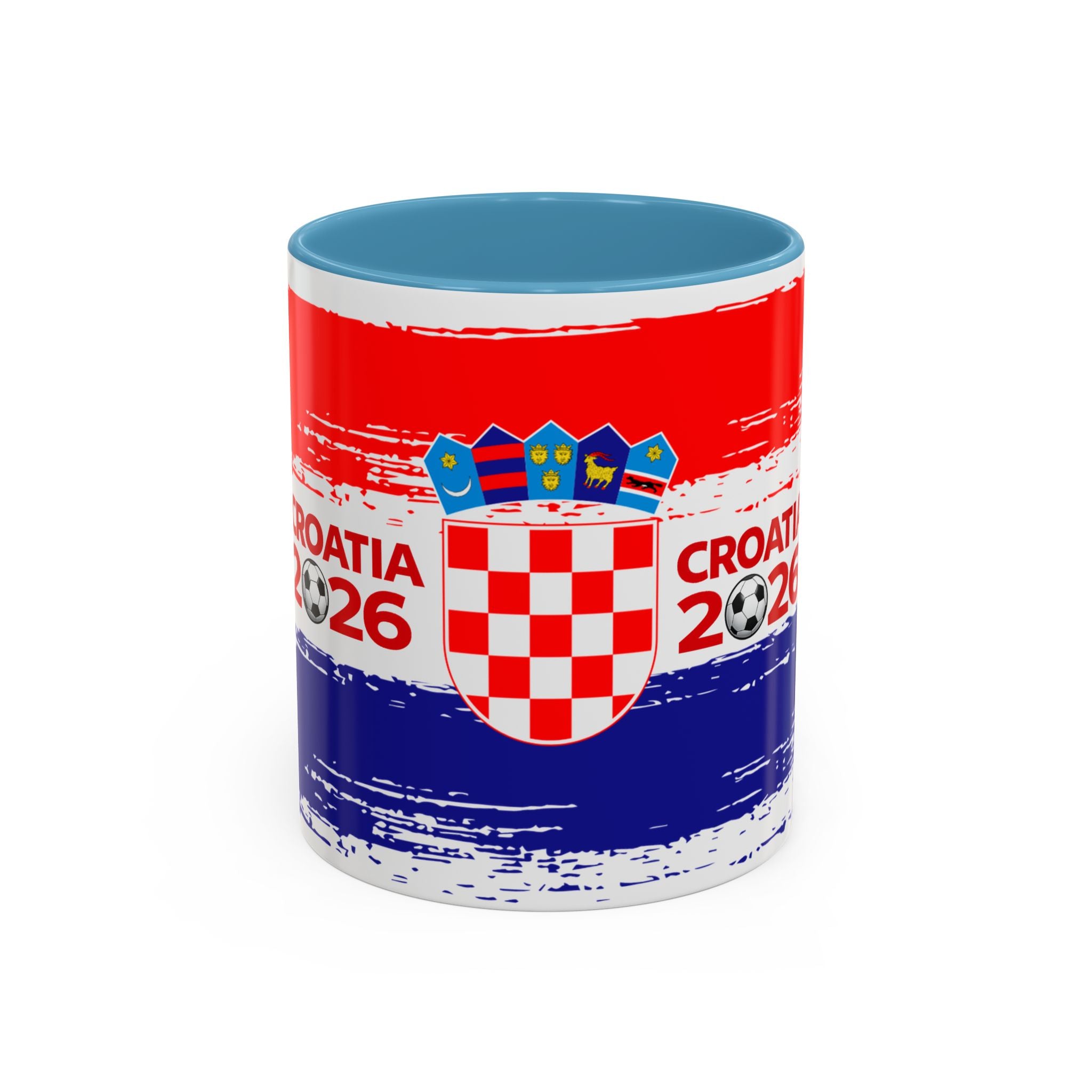 Croatia 2026 Accent Coffee Mug – Red White Blue Crest Soccer Fan Gift