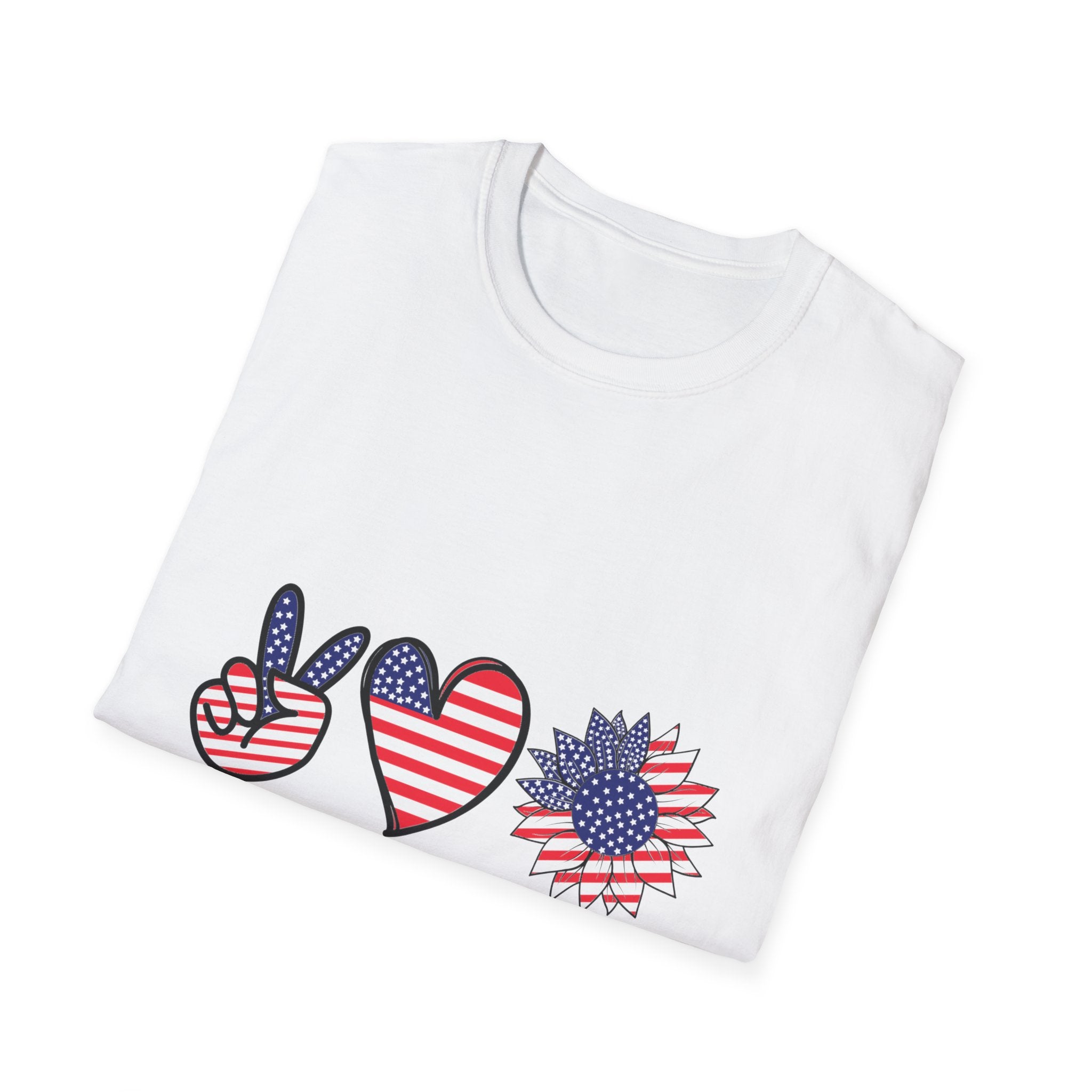 Peace Love America T-Shirt — Patriotic Fourth of July Tee