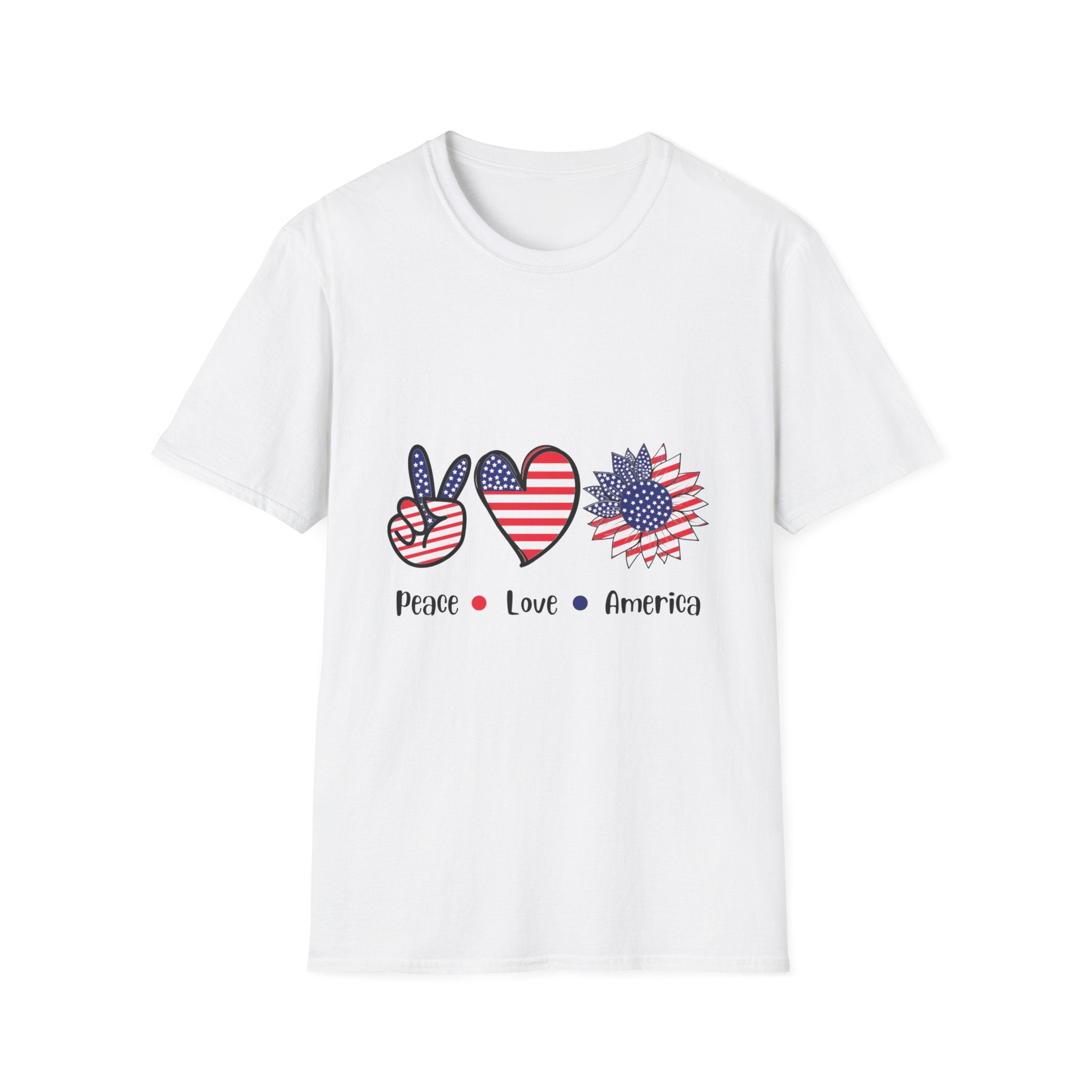 Peace Love America T-Shirt — Patriotic Fourth of July Tee