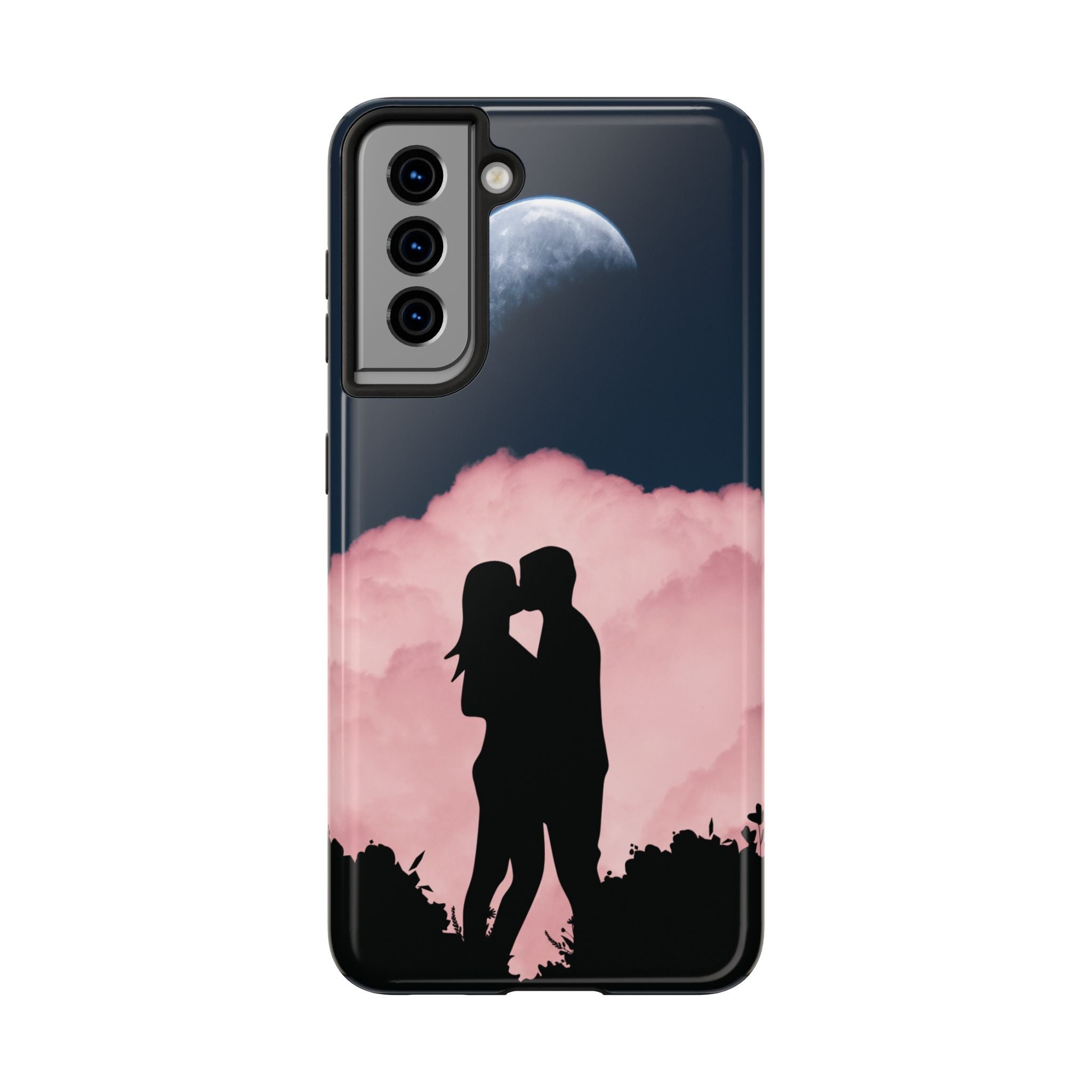 Tough Phone Case — Romantic Couple Silhouette with Moon & Pink Cloud