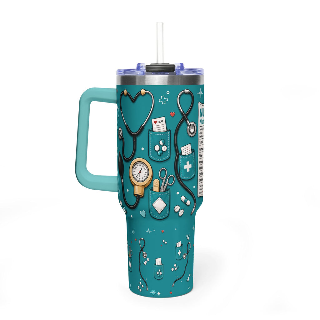 Nurse Nutrition 40oz Vacuum Tumbler – Medical Tools Pattern Insulated Travel Mug