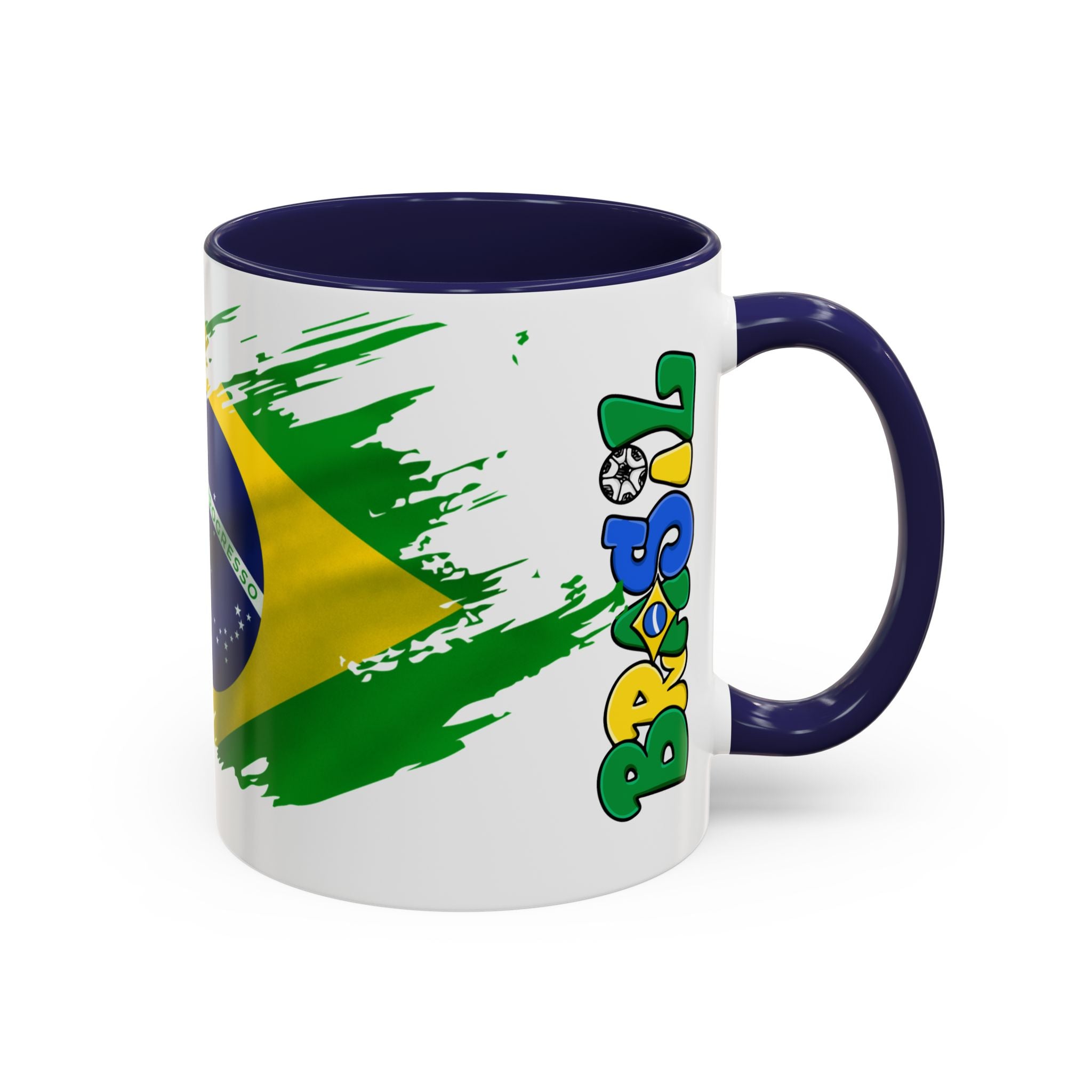 Brazil Flag Accent Coffee Mug — Brasil Pride 11/15oz