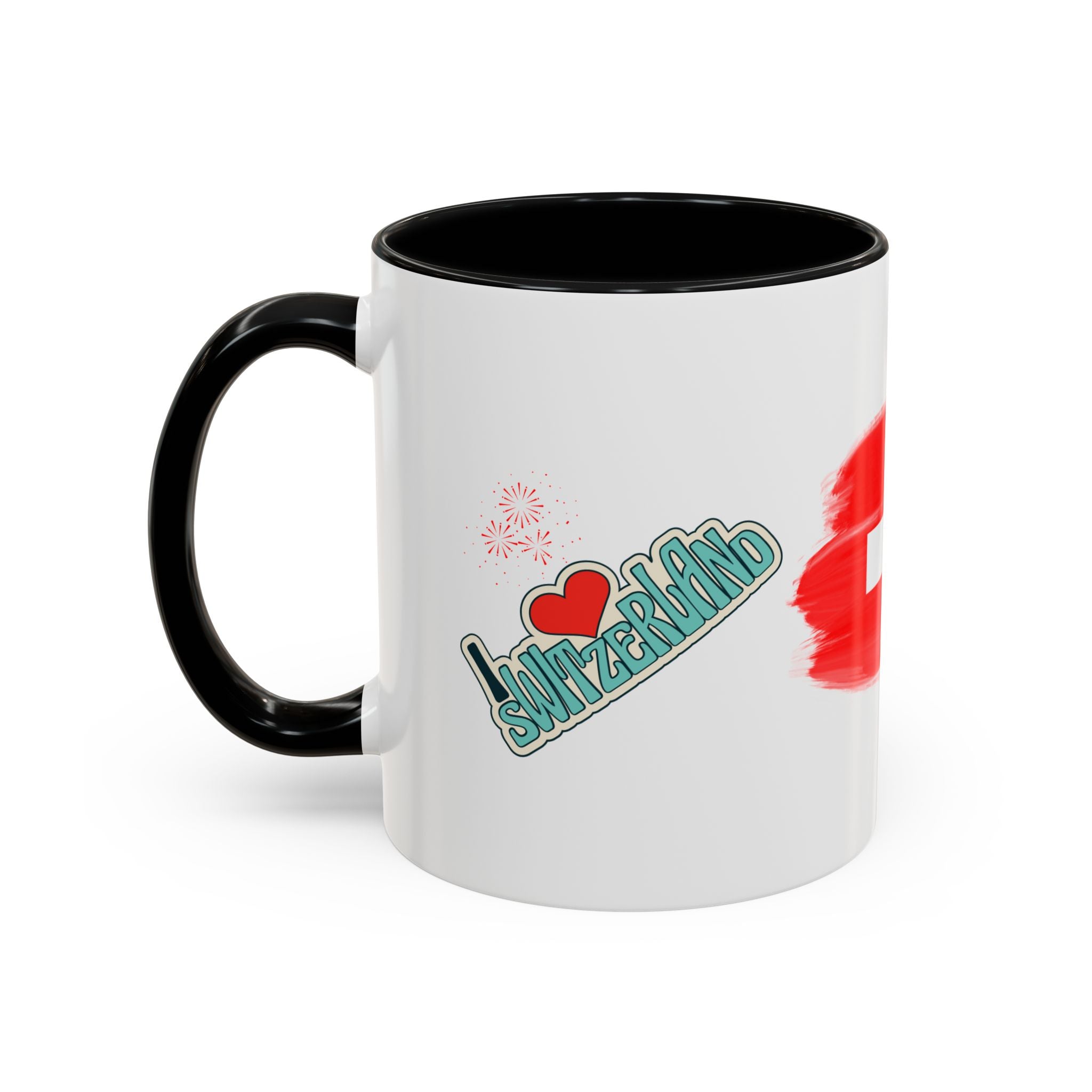 Switzerland Flag Accent Coffee Mug – I  Switzerland Travel Souvenir
