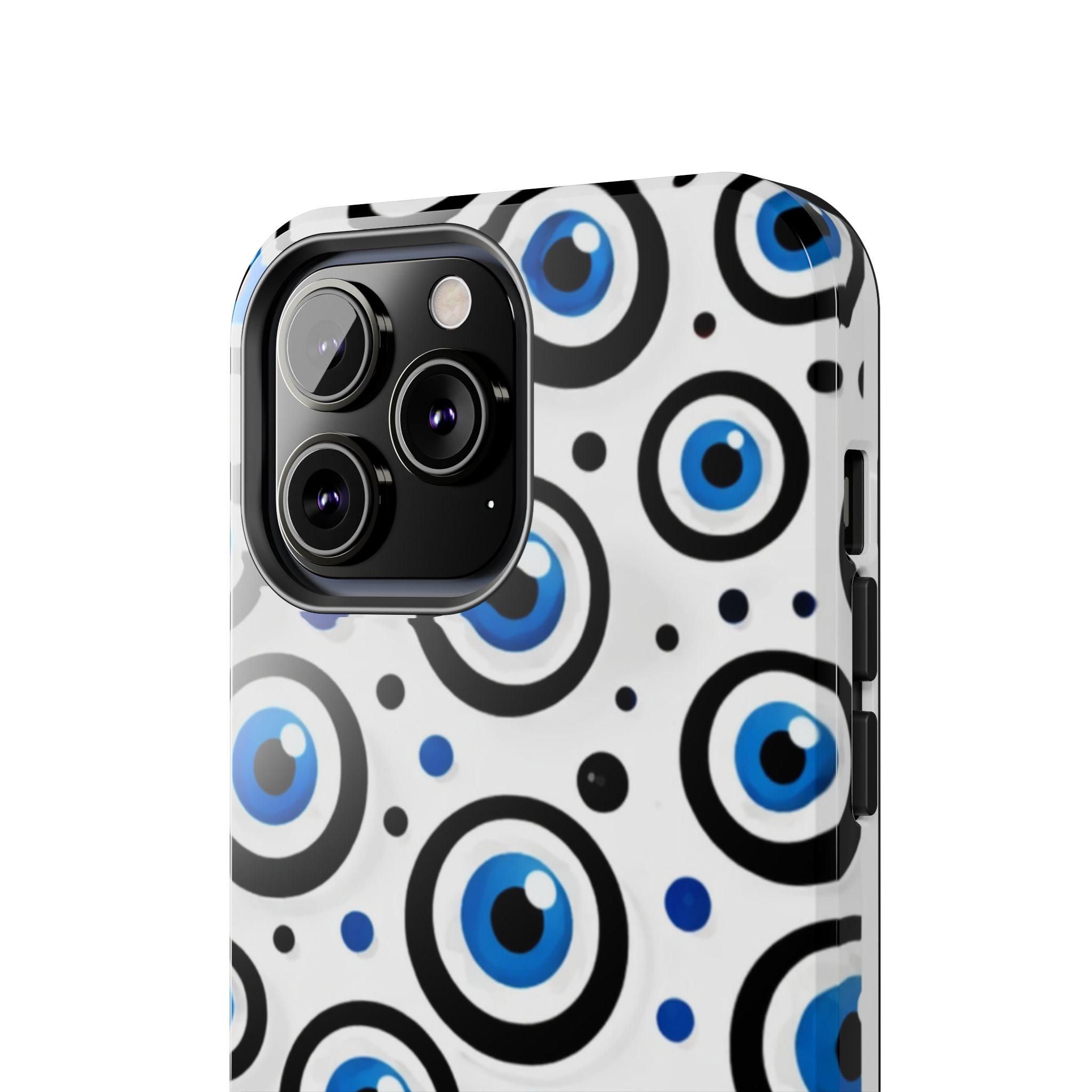 Blue Evil Eye Pattern Tough Phone Case — Protective Ceramic Nazar Design