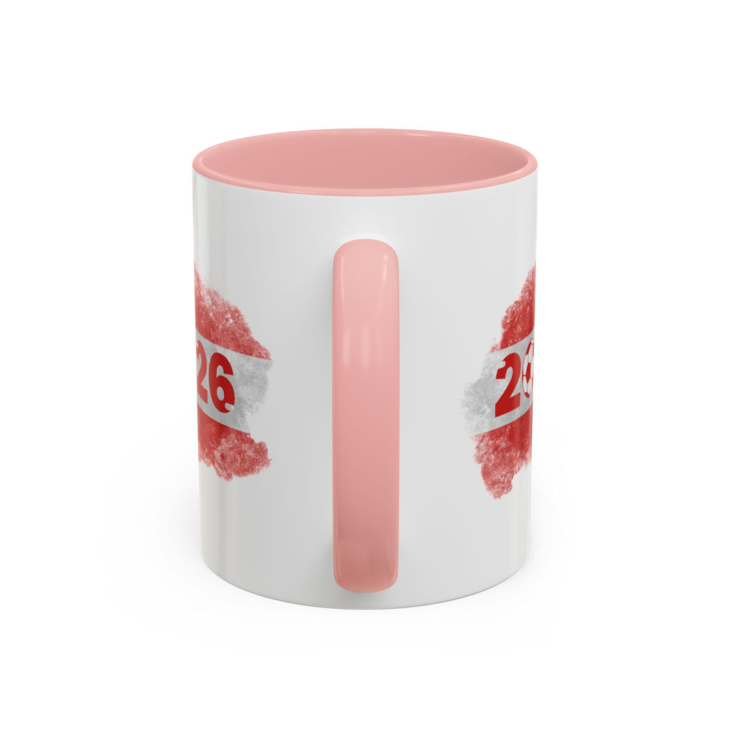 Austria 2026 Soccer Cup Accent Coffee Mug — Red Flag & Trophy Design (11/15oz)