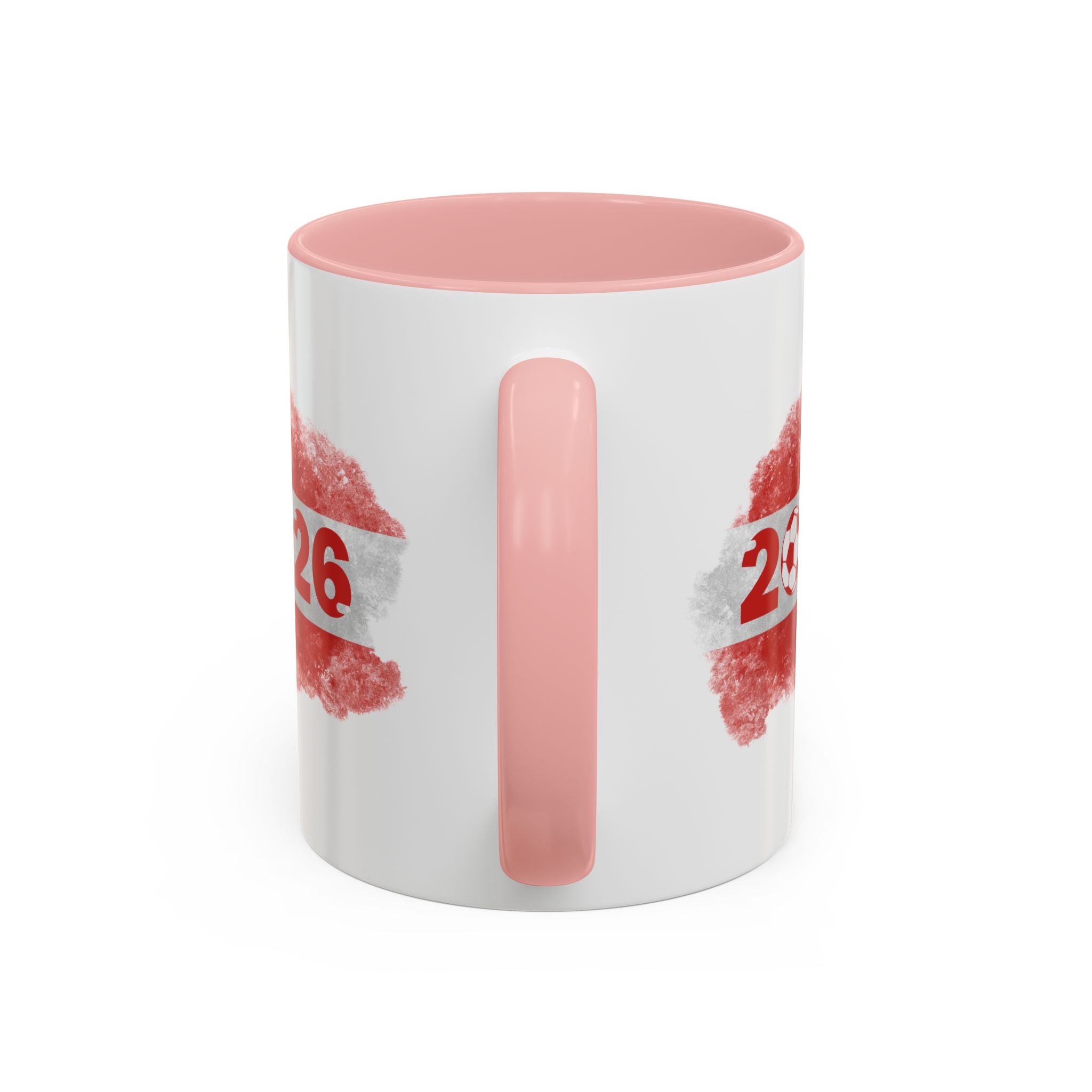 Austria 2026 Soccer Cup Accent Coffee Mug — Red Flag & Trophy Design (11/15oz)