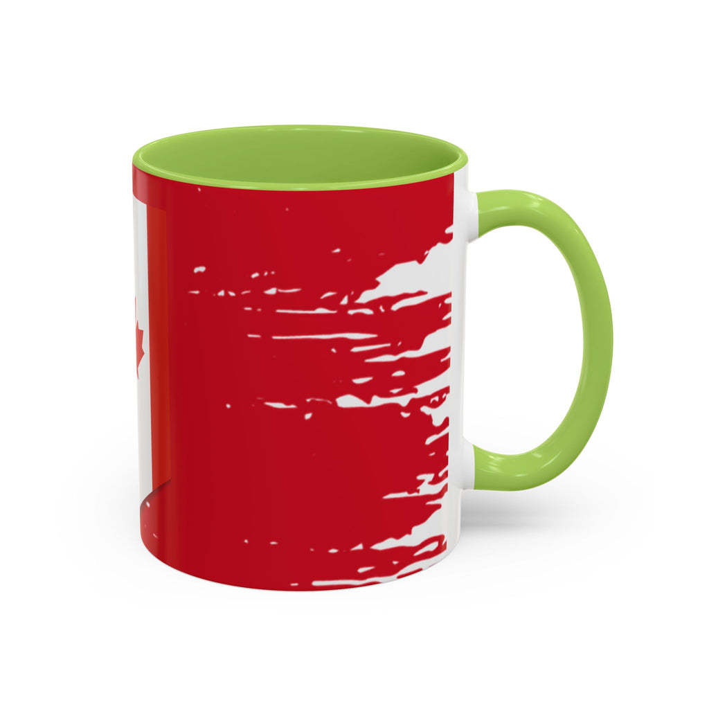 Canada Maple Leaf Accent Coffee Mug – Red Canadian Flag Design (11/15 oz)