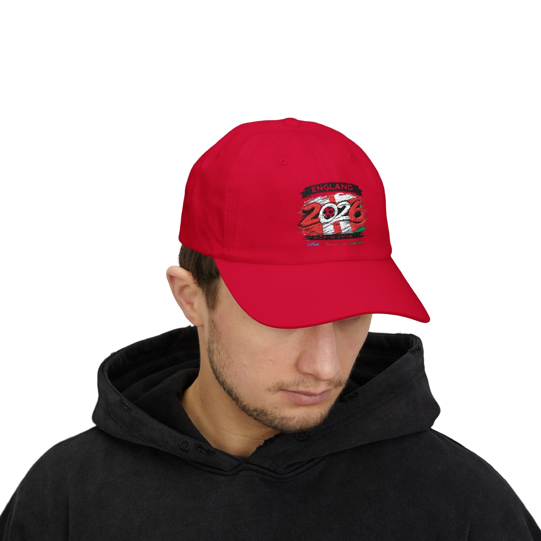England 2026 Soccer Dad Cap — Retro Flag Embroidered Baseball Hat