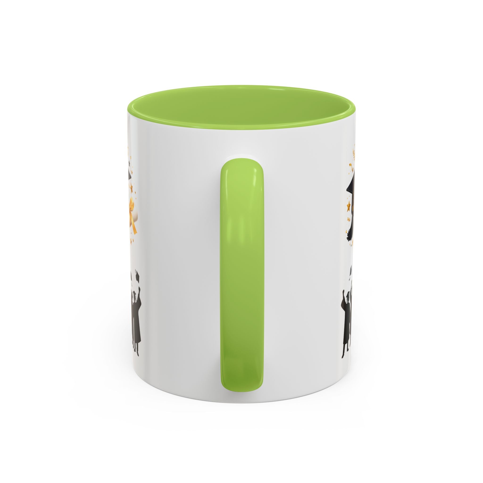 Graduation Celebration Coffee Mug — Cap, Diploma & Tossed Caps Design