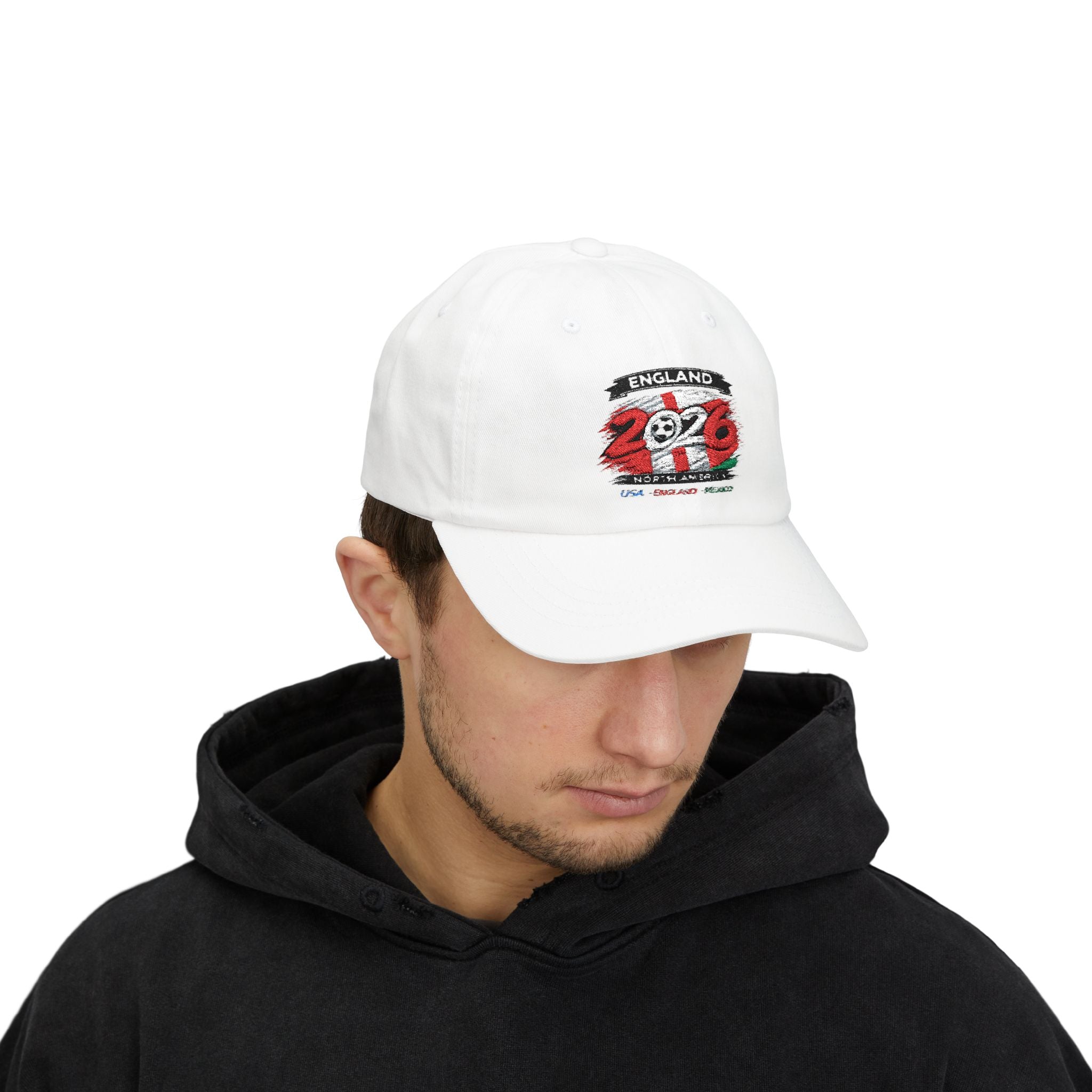 England 2026 Soccer Dad Cap — Retro Flag Embroidered Baseball Hat
