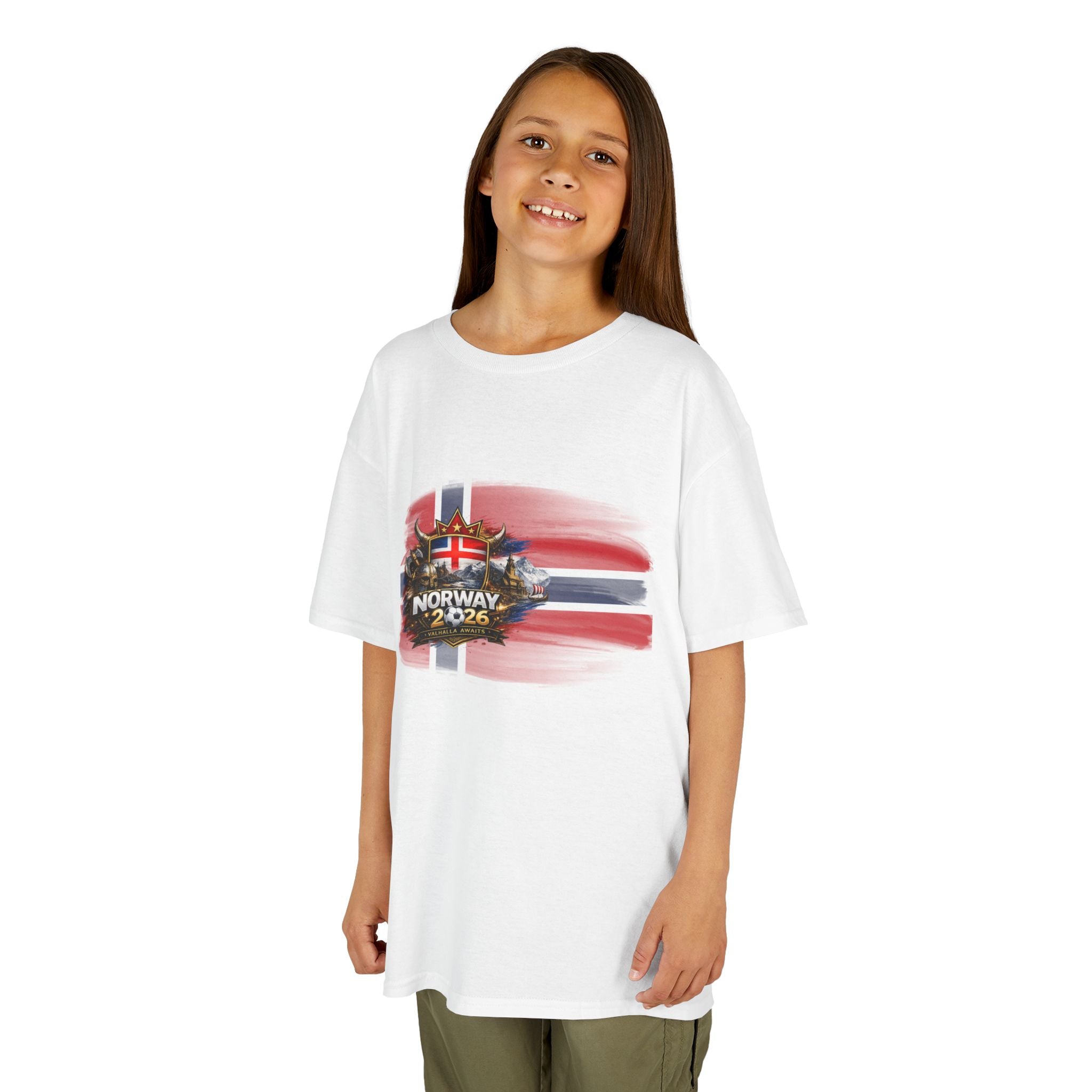 Norway Flag Kids T‑Shirt – Norge 1976 Retro Crest