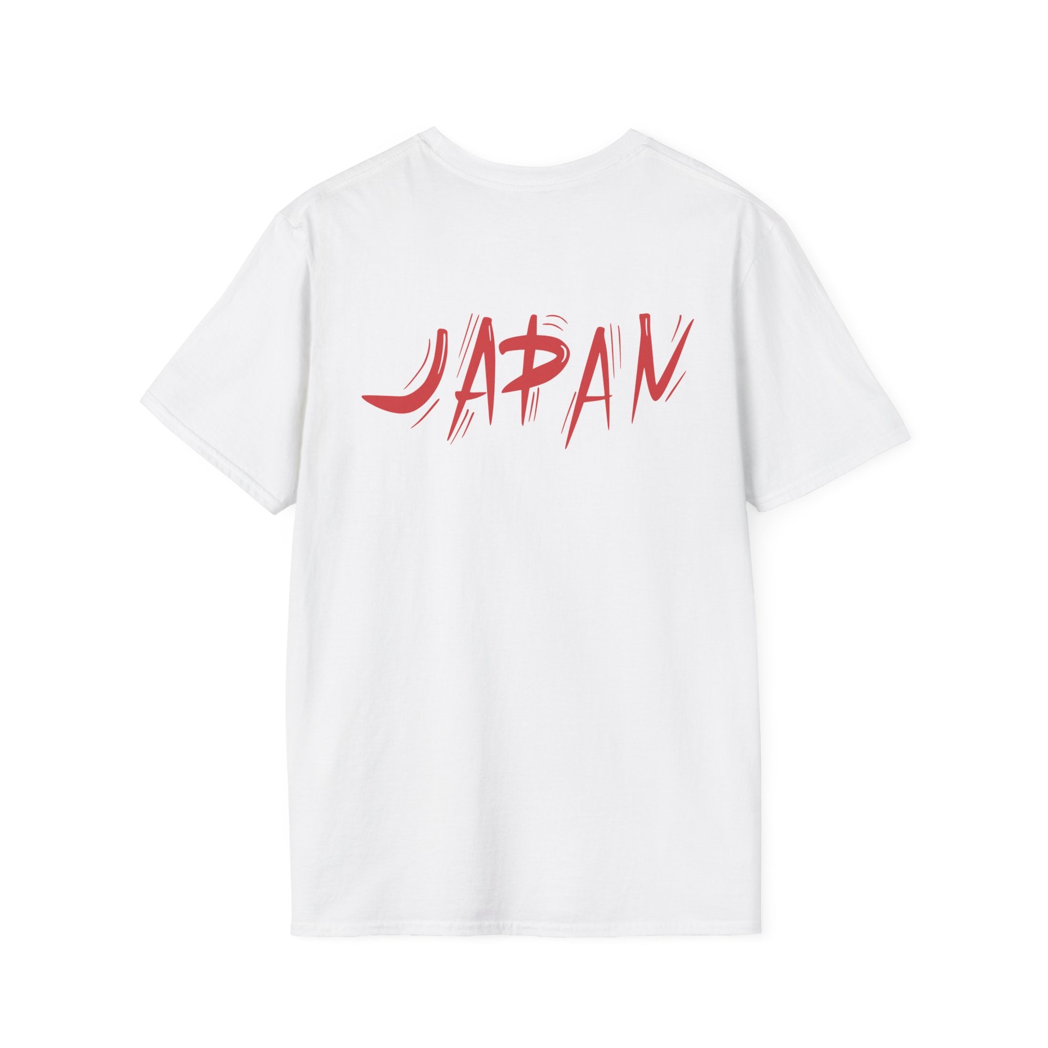 Japan Map T-Shirt — Red Brushstroke "JAPAN" Back Graphic