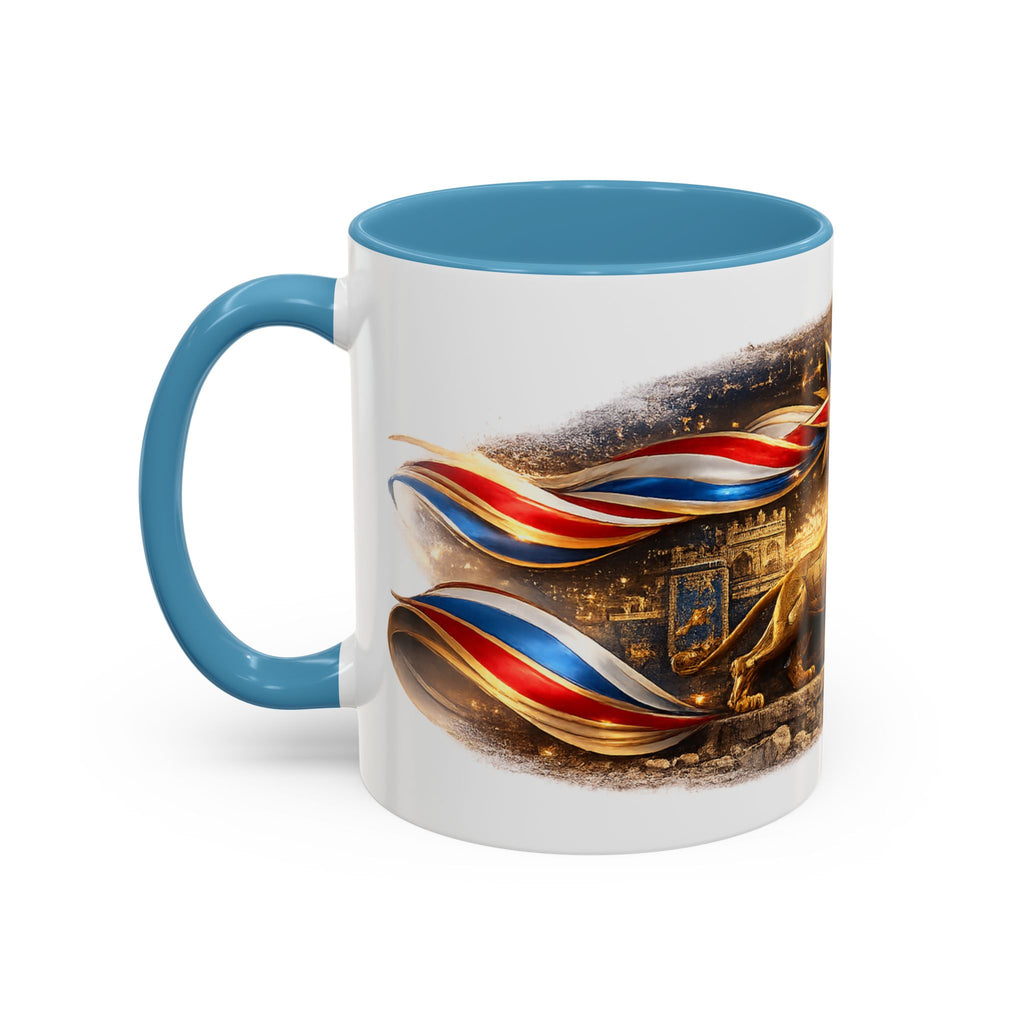 Golden Lion Emblem Accent Coffee Mug (11oz)