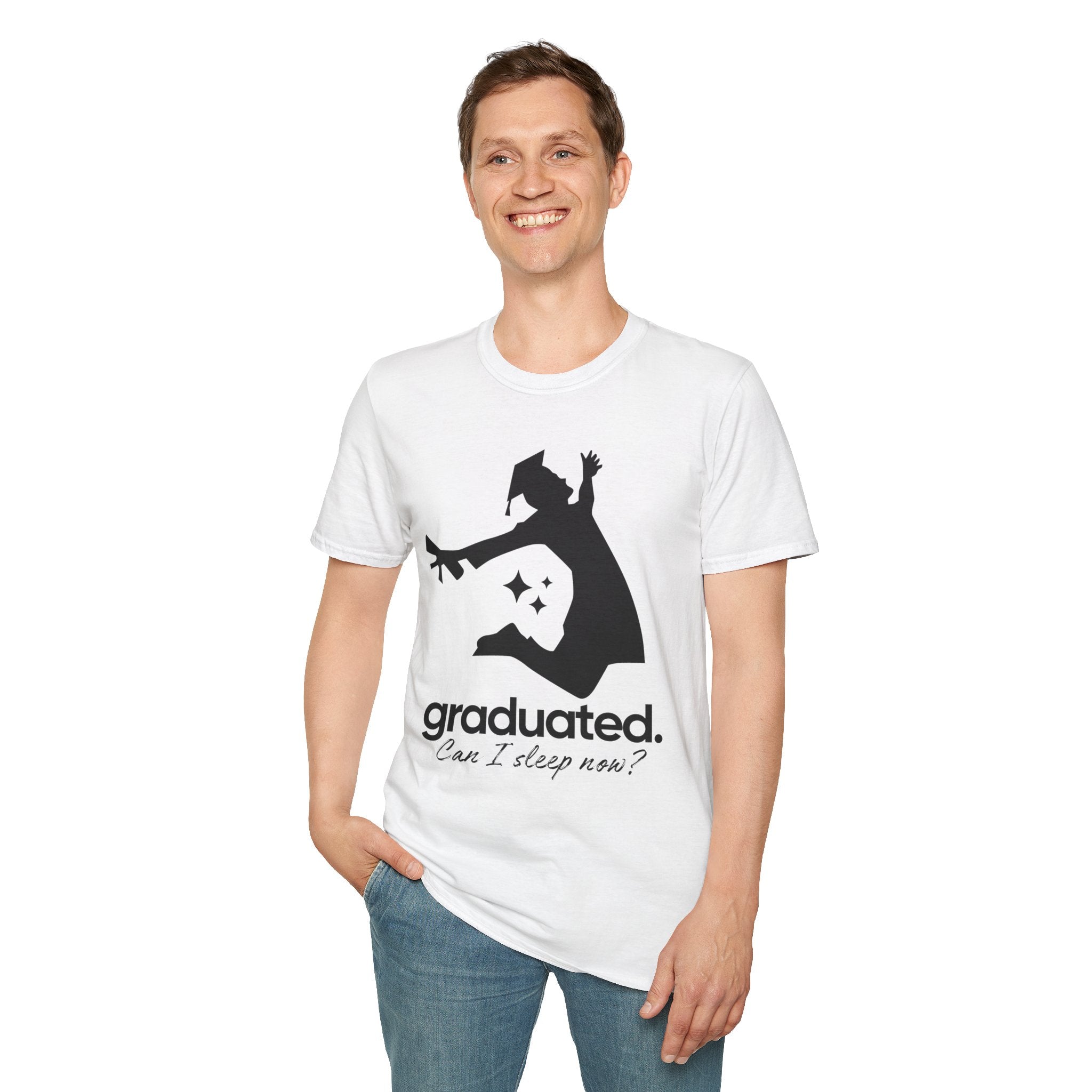 Graduated. Can I Sleep Now? T-Shirt - Funny Graduation Tee