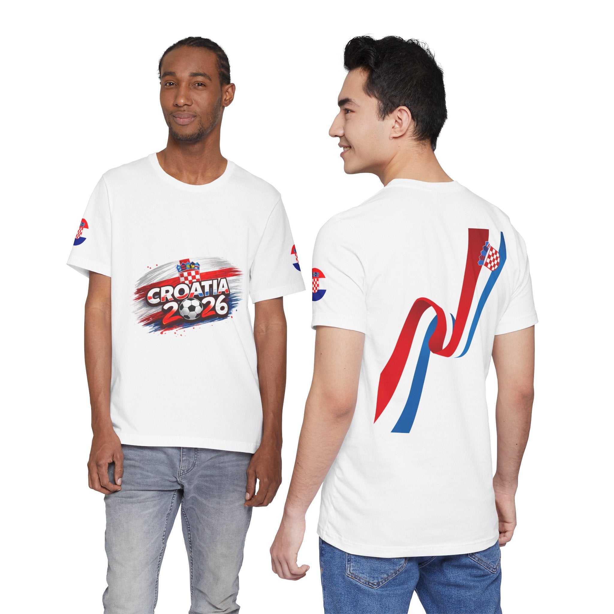 Croatia 2026 Soccer Fan Tee — Croatian Flag Ribbon Football Jersey Shirt